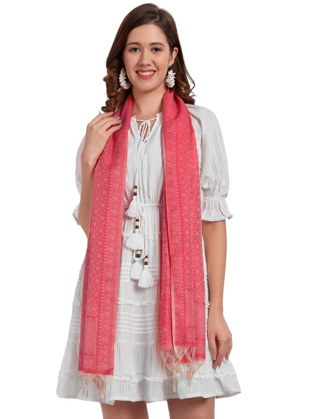 

CrossKulture Women Printed Scarf, Orange