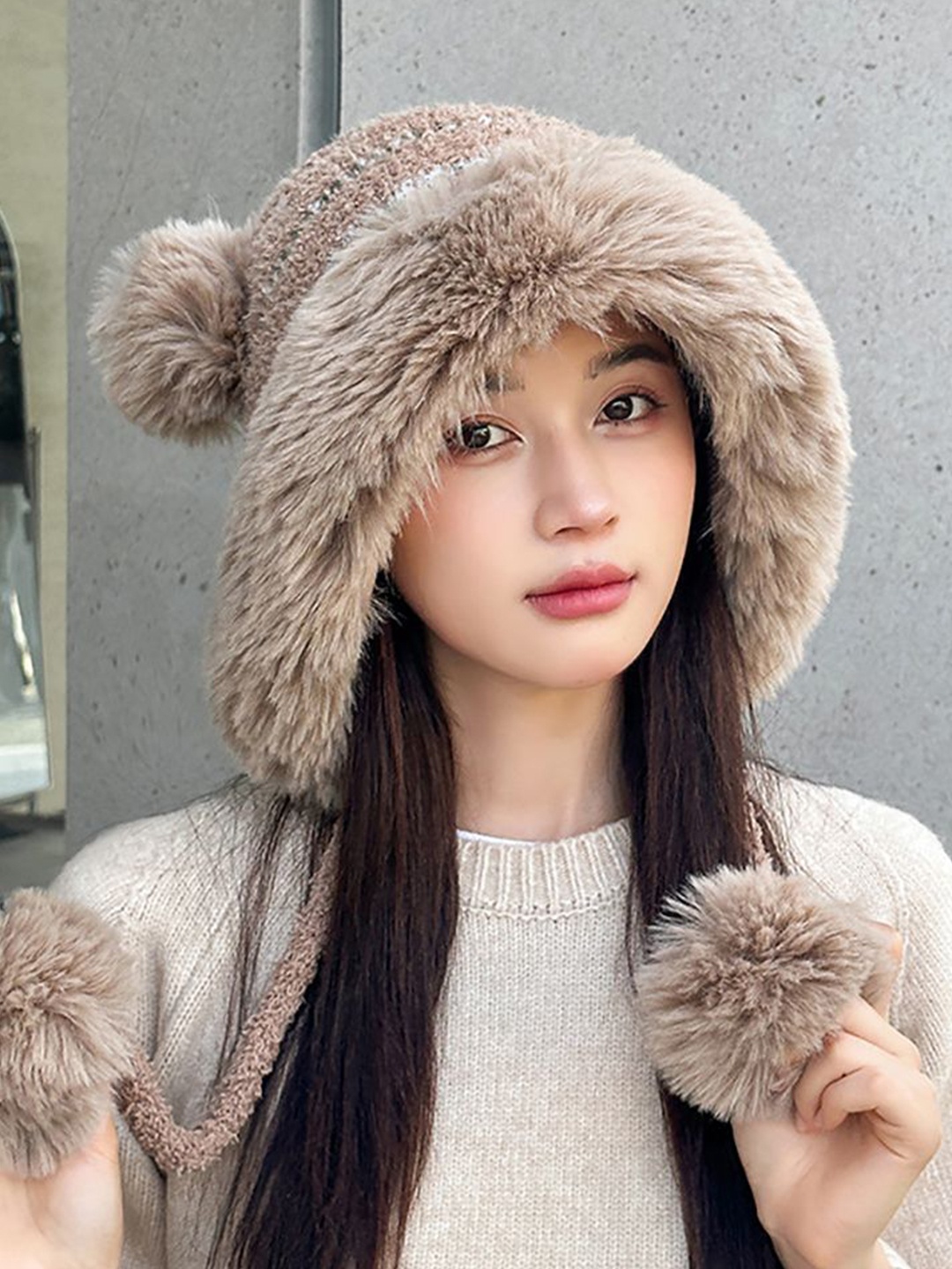 

StyleCast x Revolte Women Self Design Beanie Caps, Khaki