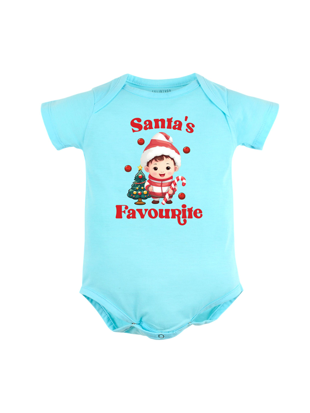 

FFLIRTYGO Infants Printed Pure Cotton Bodysuit, Turquoise blue