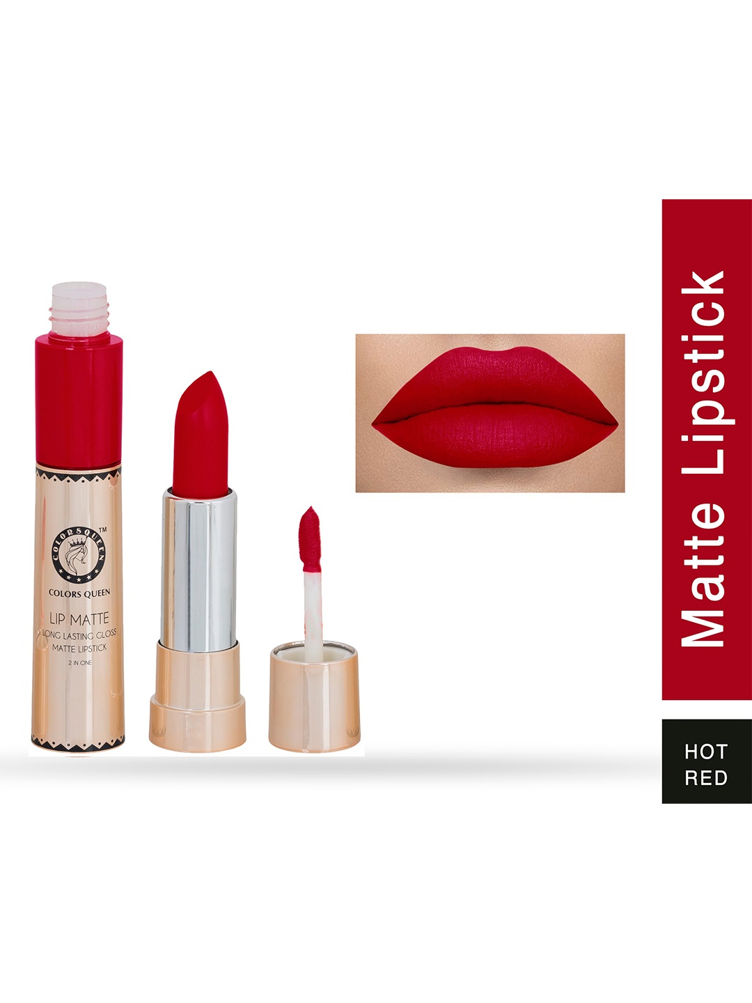 

Colors Queen Lip Matte 2 in 1 Matte Lipstick - 8 gm, Red