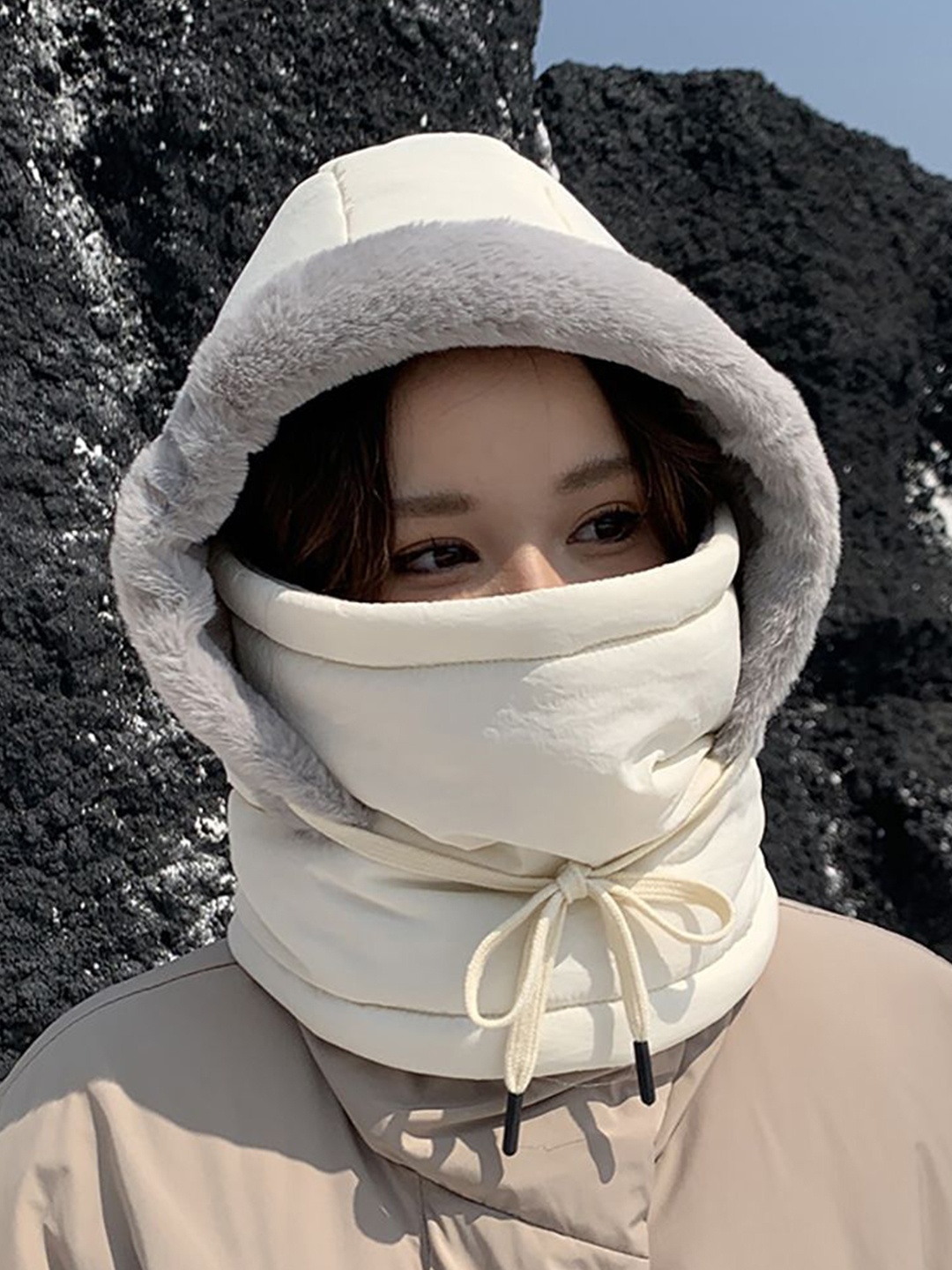 

StyleCast x Revolte Women Balaclava Caps, White