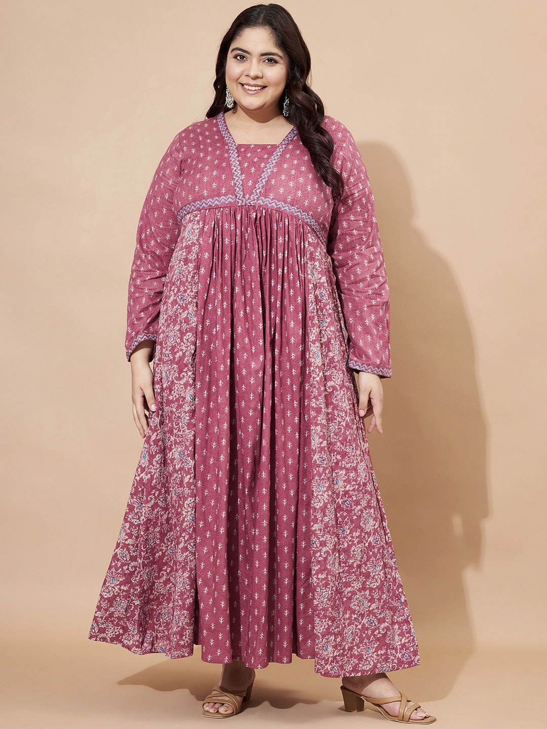 

Vbuyz Women Floral Printed Floral Anarkali Kurta, Maroon