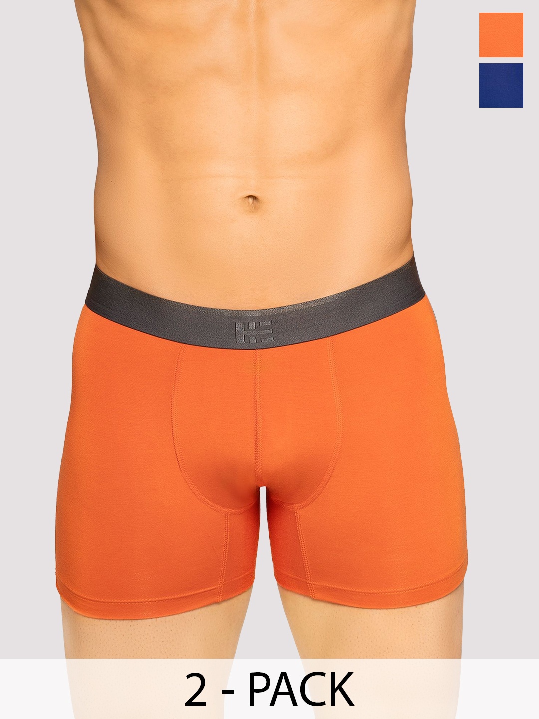 

HIELABS Pack Of 2 Men Modal Trunks CT2024SO_RB, Orange