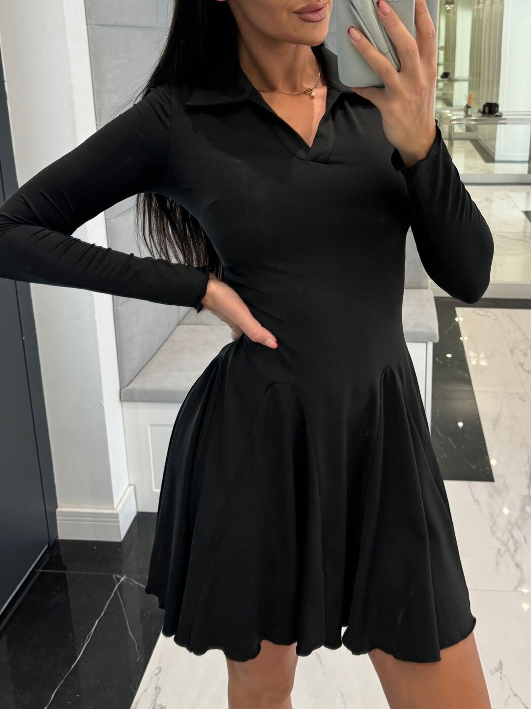 

StyleCast Shirt Collar Fit & Flare Dress, Black