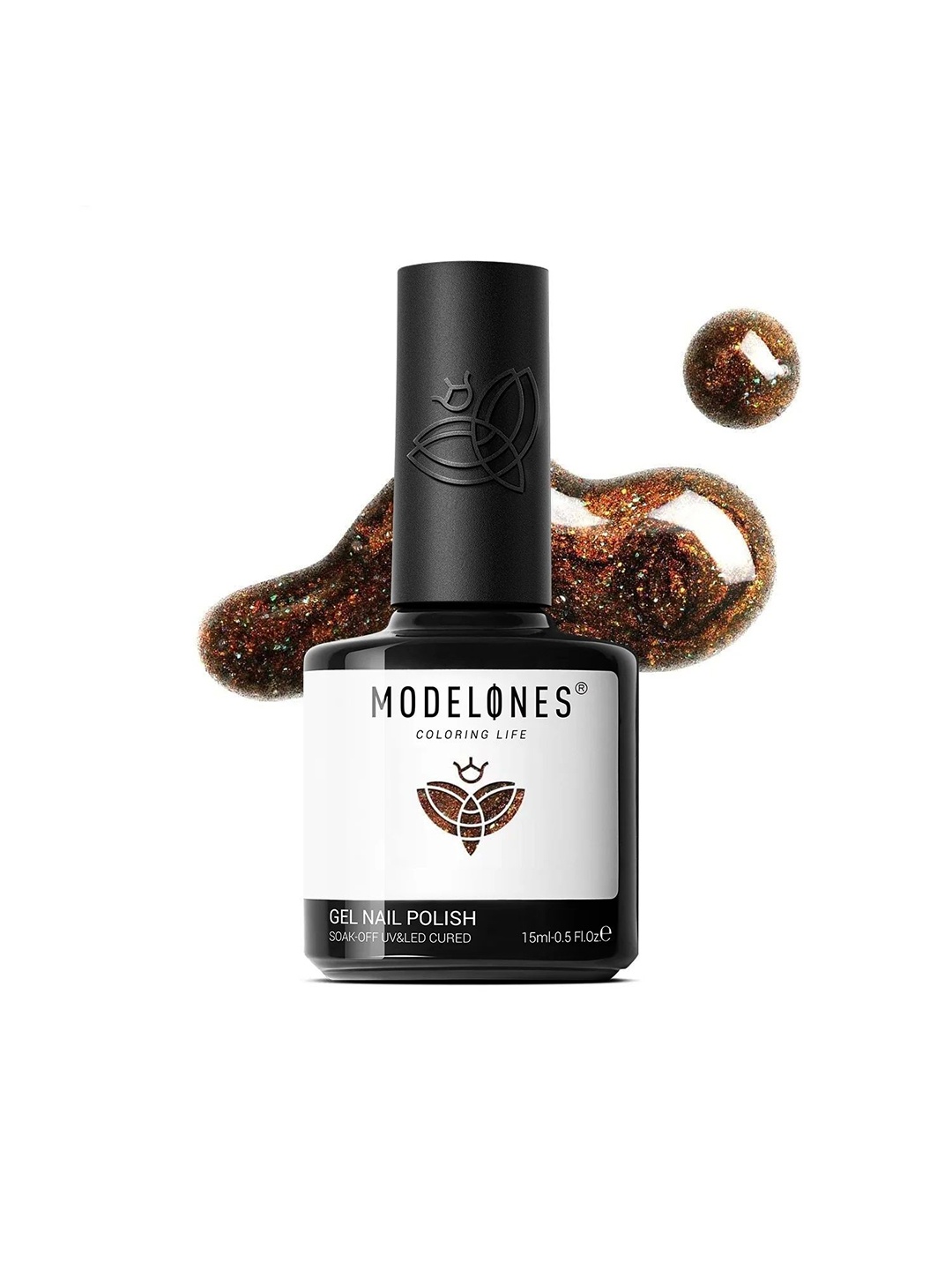 

Modelones Soak Off UV & LED Long Lasting Gel Nail Polish - 15 ml - Film Noir 1443, Brown