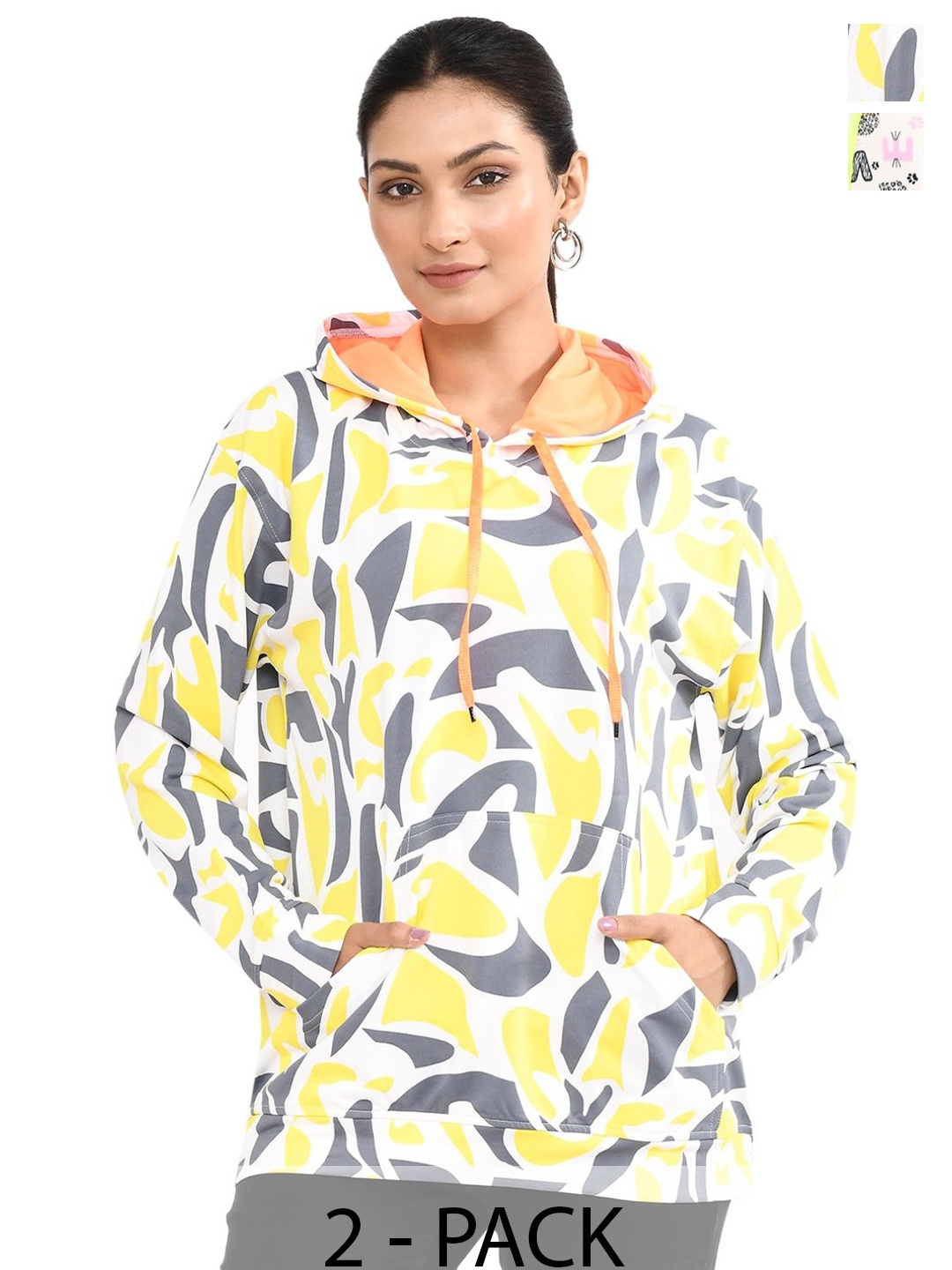 

RAPL Women Cotton Printed Hooded Sweatshirt, Multi