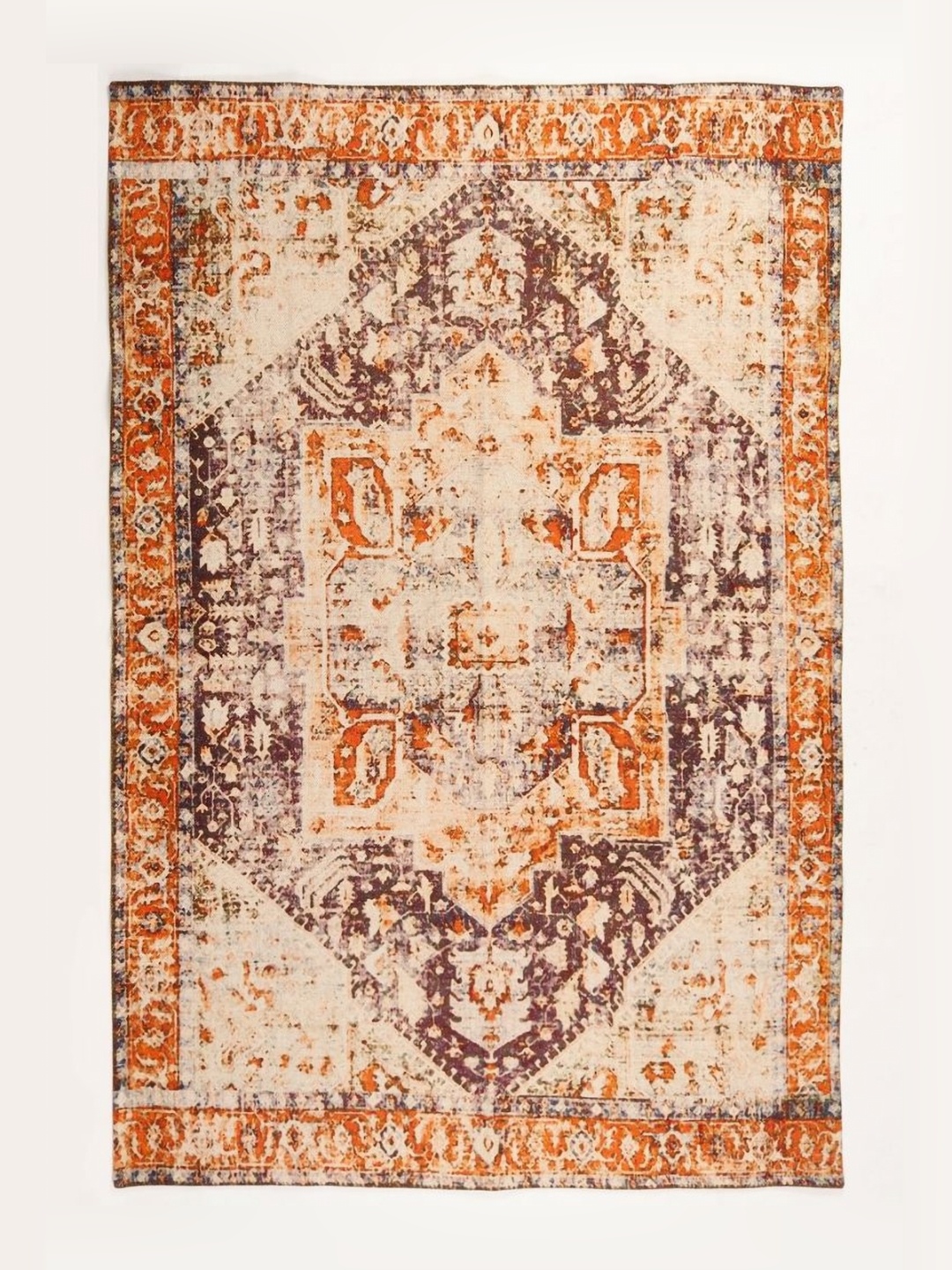 

Art Avenue Orange Ethnic Motifs Cotton Carpet