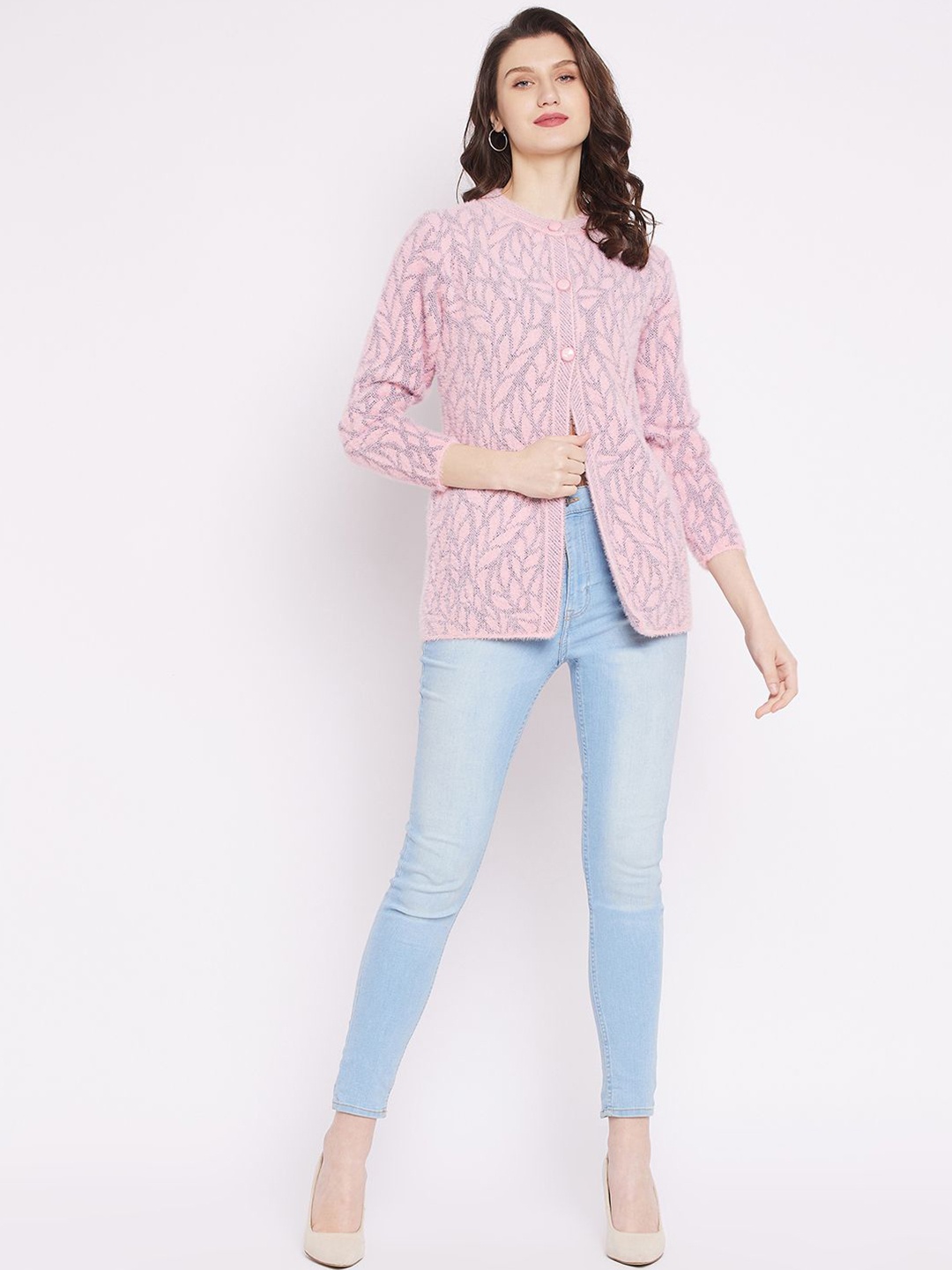 

Zigo Women Woollen Longline Cardigan, Pink