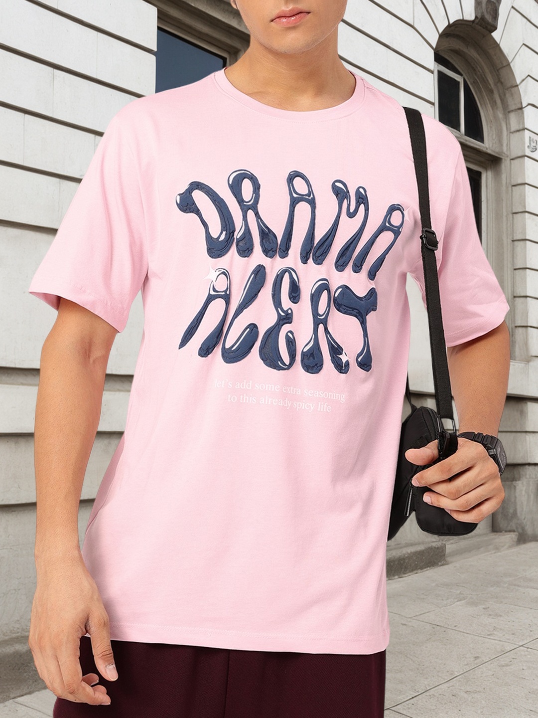 

Kook N Keech Relaxed Refinement Slang Printed Relaxed T-Shirt, Pink