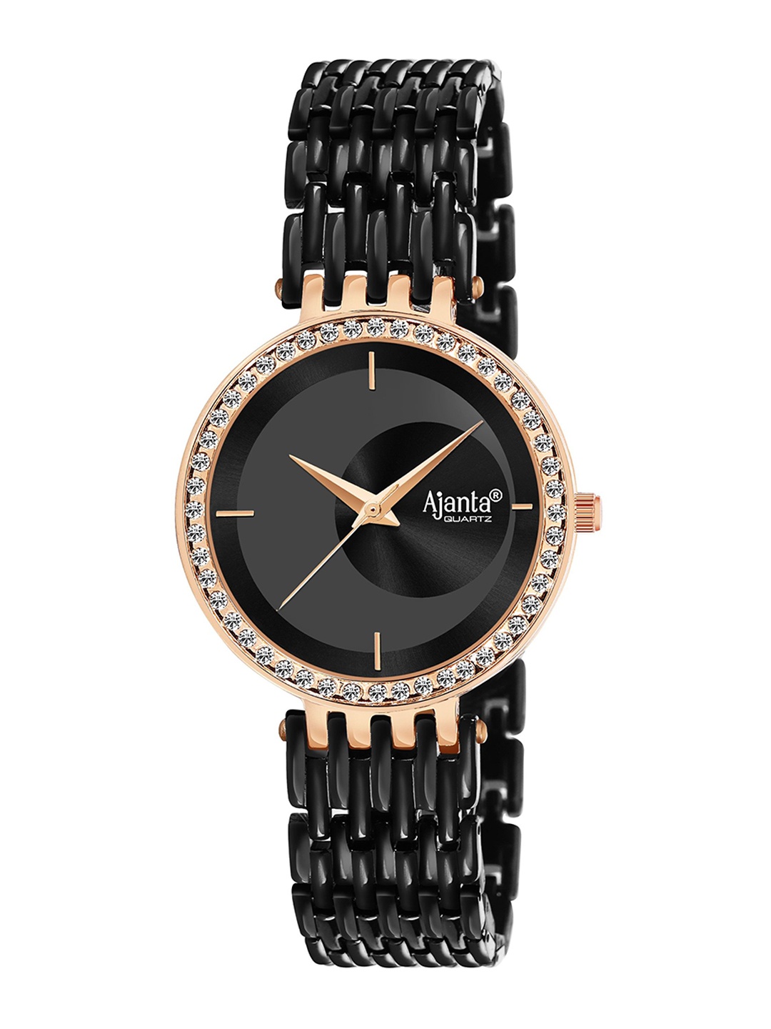 

Ajanta Quartz Women Brass Dial & Bracelet Style Straps Analogue Watch AWC125ESL -05, Black