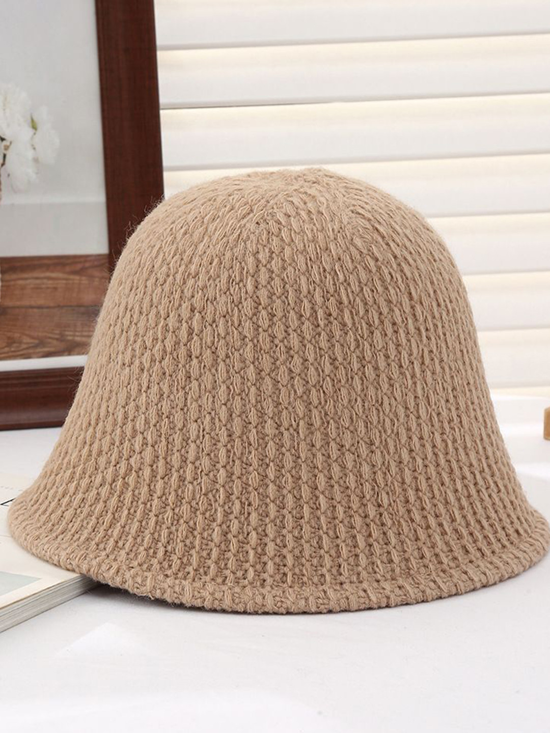 

StyleCast x Revolte Women Self Design Casual Beanie Caps, Khaki