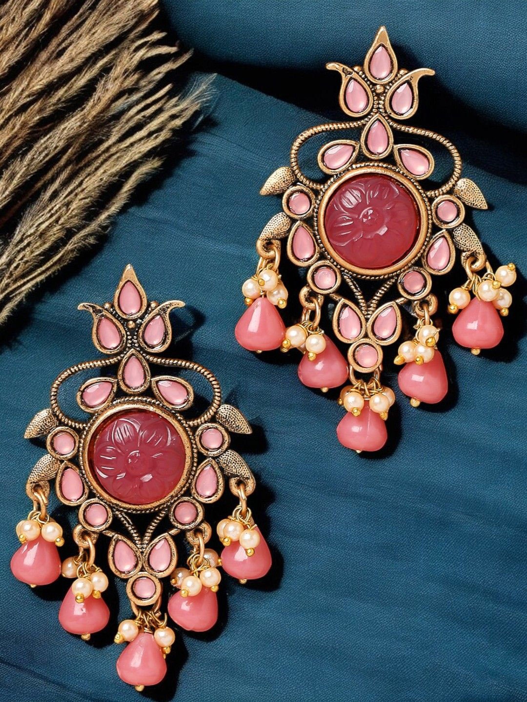 

Anouk Floral Drop Earrings, Pink