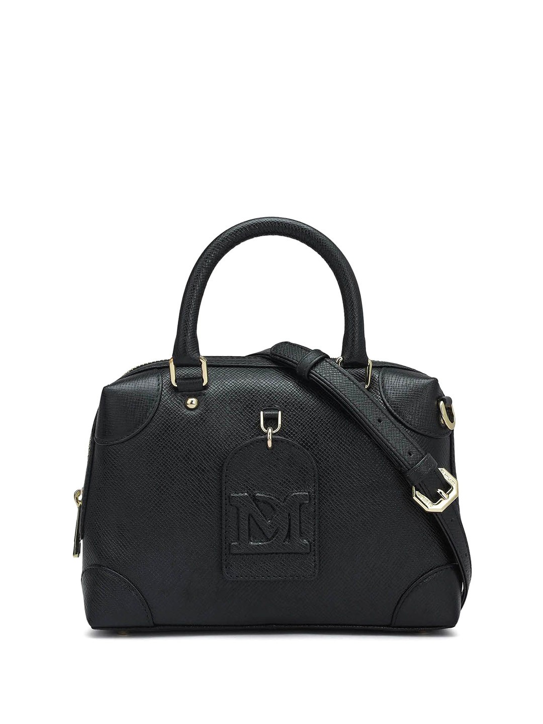 

Da Milano Leather Handheld Bag, Black