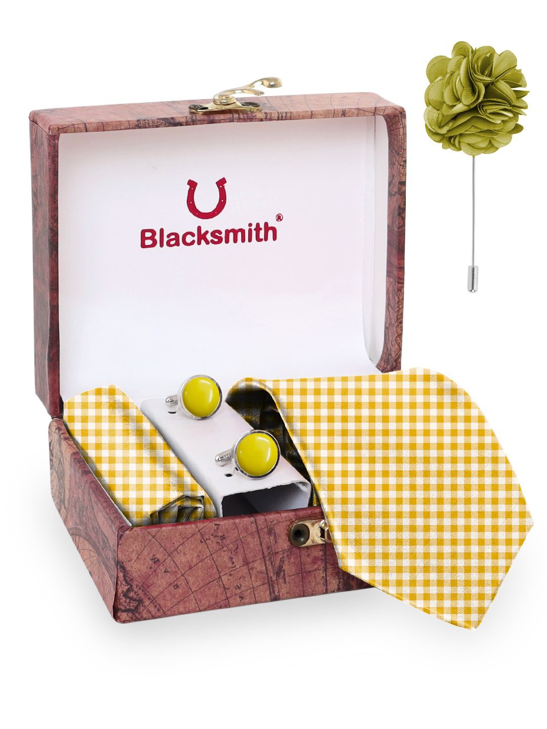 

Blacksmith Men Accessory Gift Set Comes with a box, Yellow