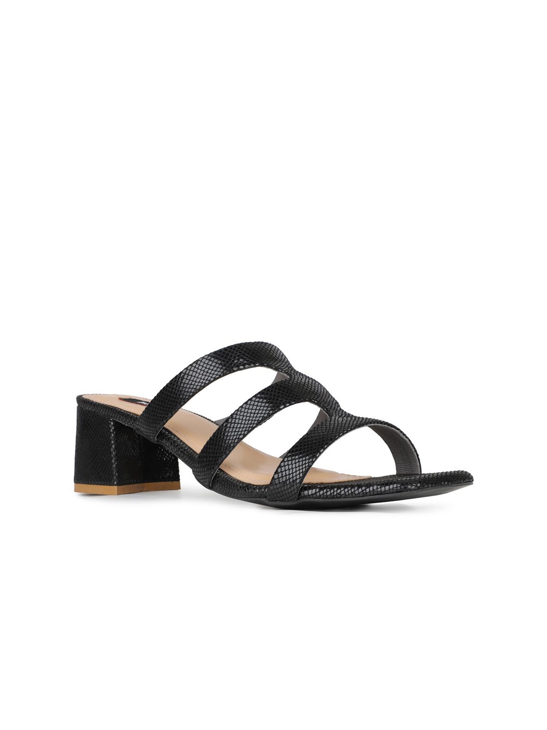 

Inc 5 Women Textured Block Heels Sandals, Black