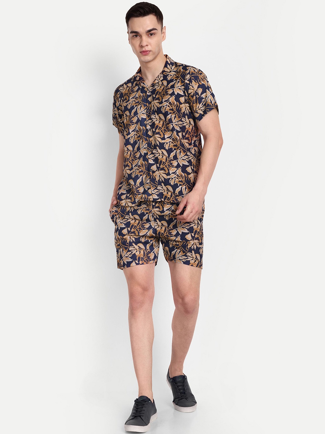 

TILISM Pure Cotton Printed Shirt With Short Co-Ords, Black