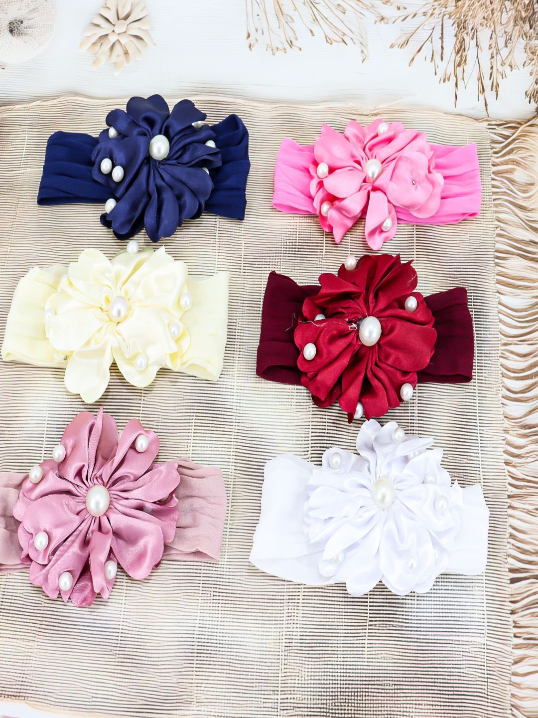 

VAGHBHATT Girls Western Set of 6 Hairband, Pink