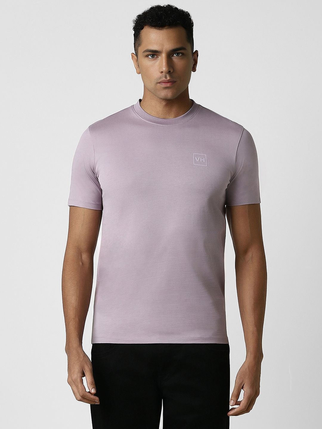 

V Dot Men Slim Fit T-shirt, Lavender