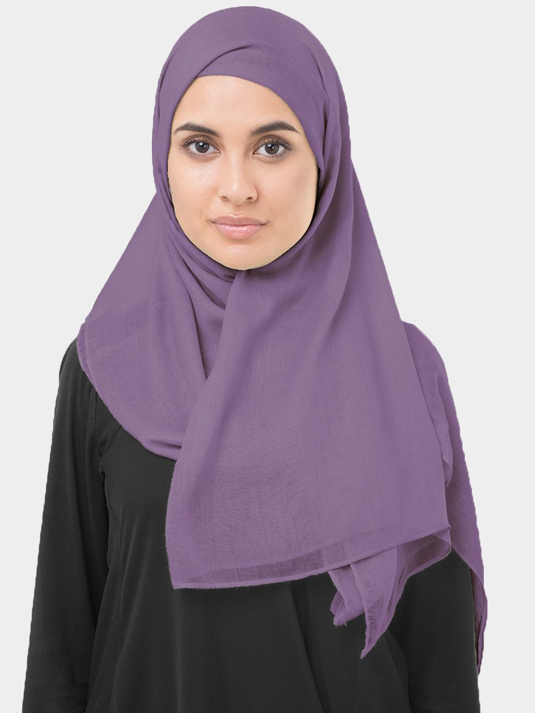 

IDH London Round Neck HijabBurqa With Scarf, Purple