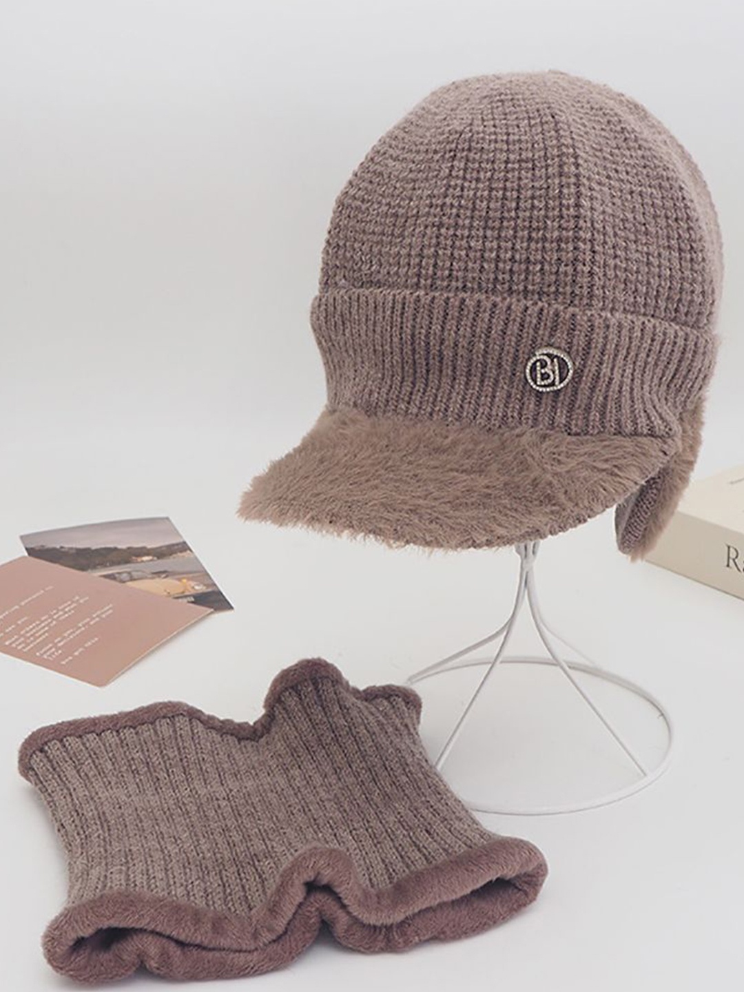 

StyleCast x Revolte Women Acrylic Snapback Cap, Camel brown