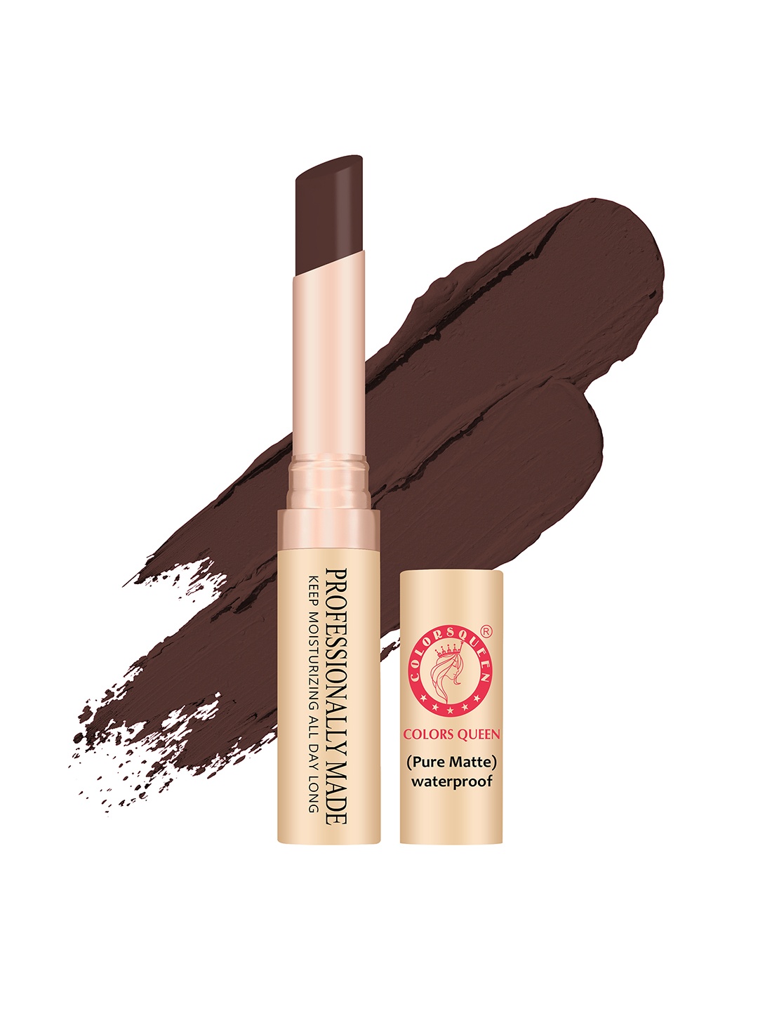 

Colors Queen Beauty Lip Pure Matte Non-Transfer Waterproof Lipstick - Choch, Coffee brown