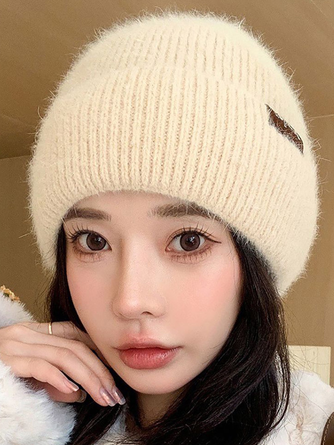 

StyleCast x Revolte Women Winter Beanie, Cream