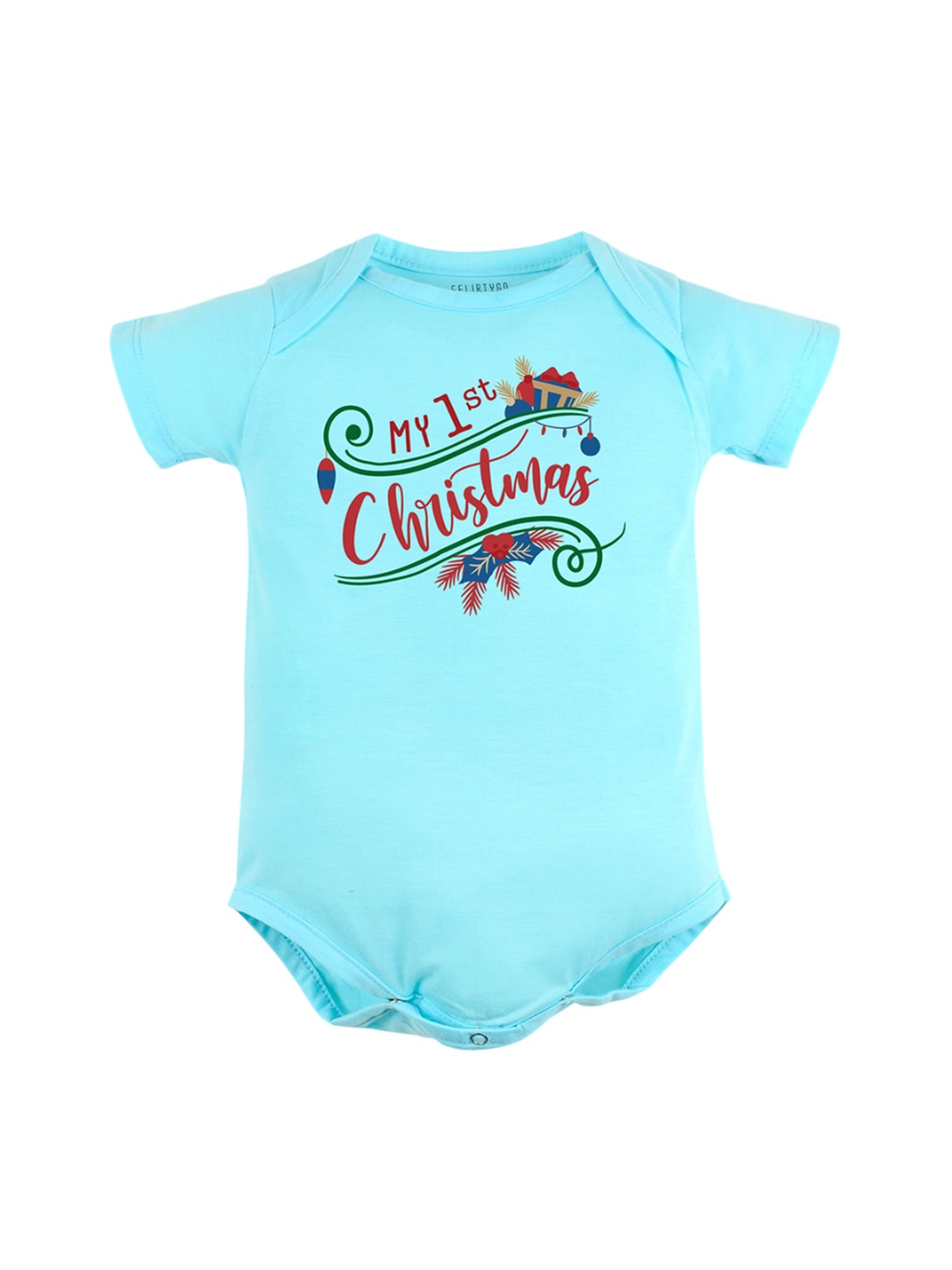 

FFLIRTYGO Infants Printed Cotton Bodysuit, Turquoise blue