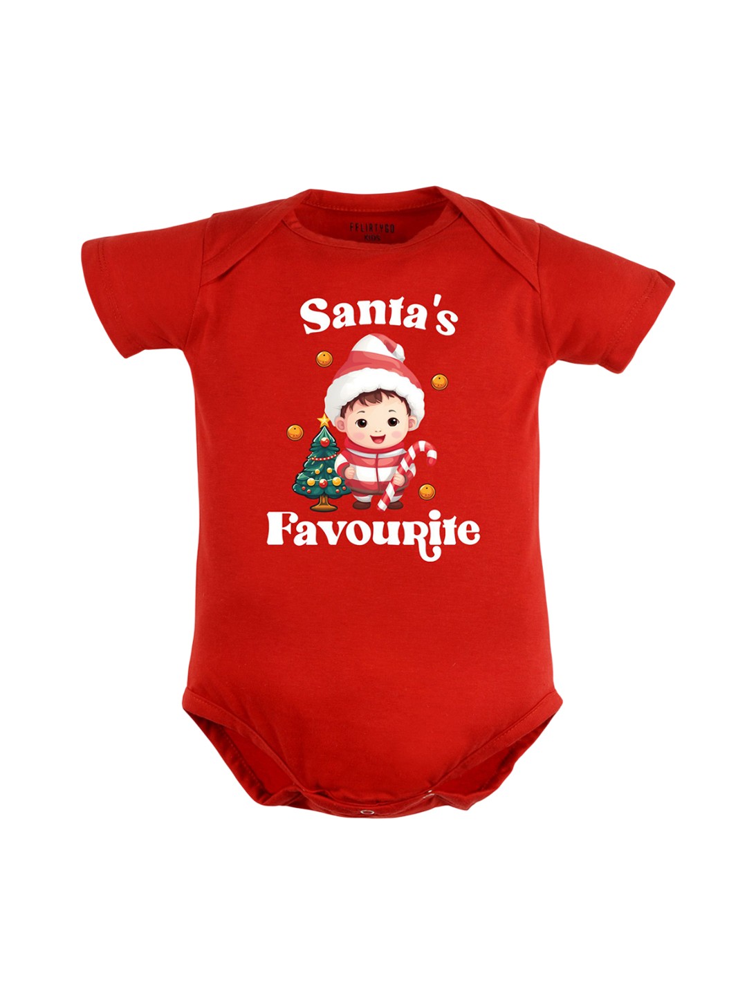 

FFLIRTYGO Infants Printed Pure Cotton Bodysuit, Red