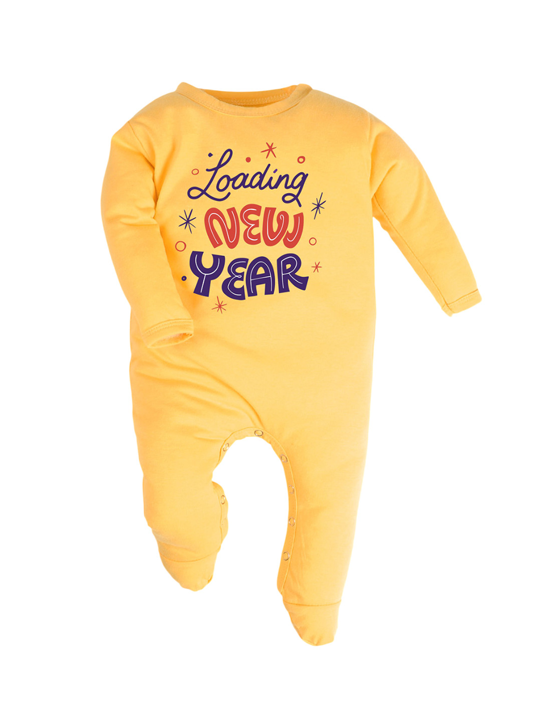 

FFLIRTYGO Infants Printed Pure Cotton Sleepsuit, Yellow