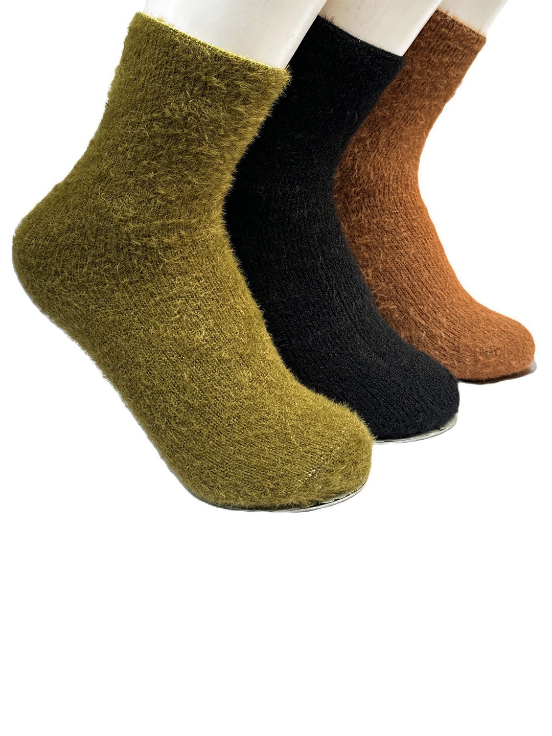 

Alexvyan Women Pack Of 3 Calf-Length Socks, Rust
