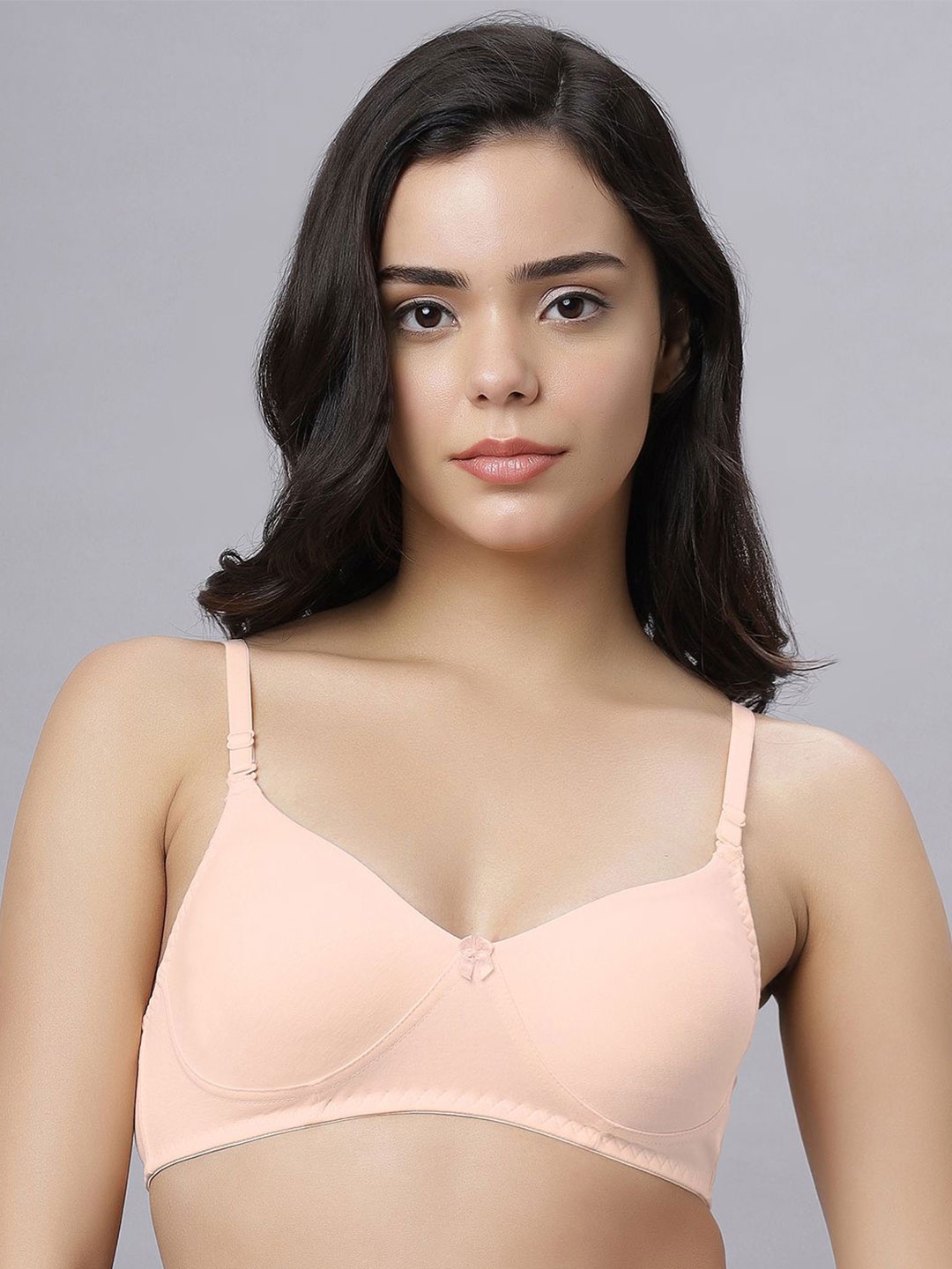 

Anoma Women Cotton Full Coverage Non Padded Bra, Peach