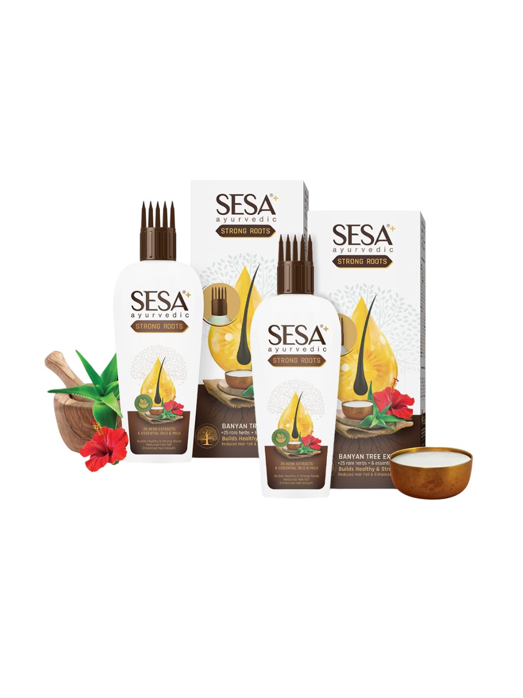 

Sesa Set Of 2 Ayurvedic Strong Roots & Control Hairfall Hair Oil- 200 ml Each, Transparent