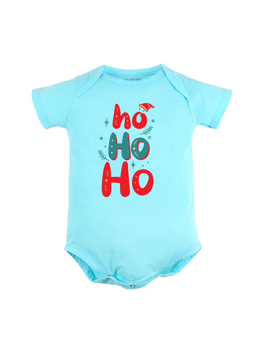 

FFLIRTYGO Infants Printed Pure Cotton Bodysuit, Turquoise blue
