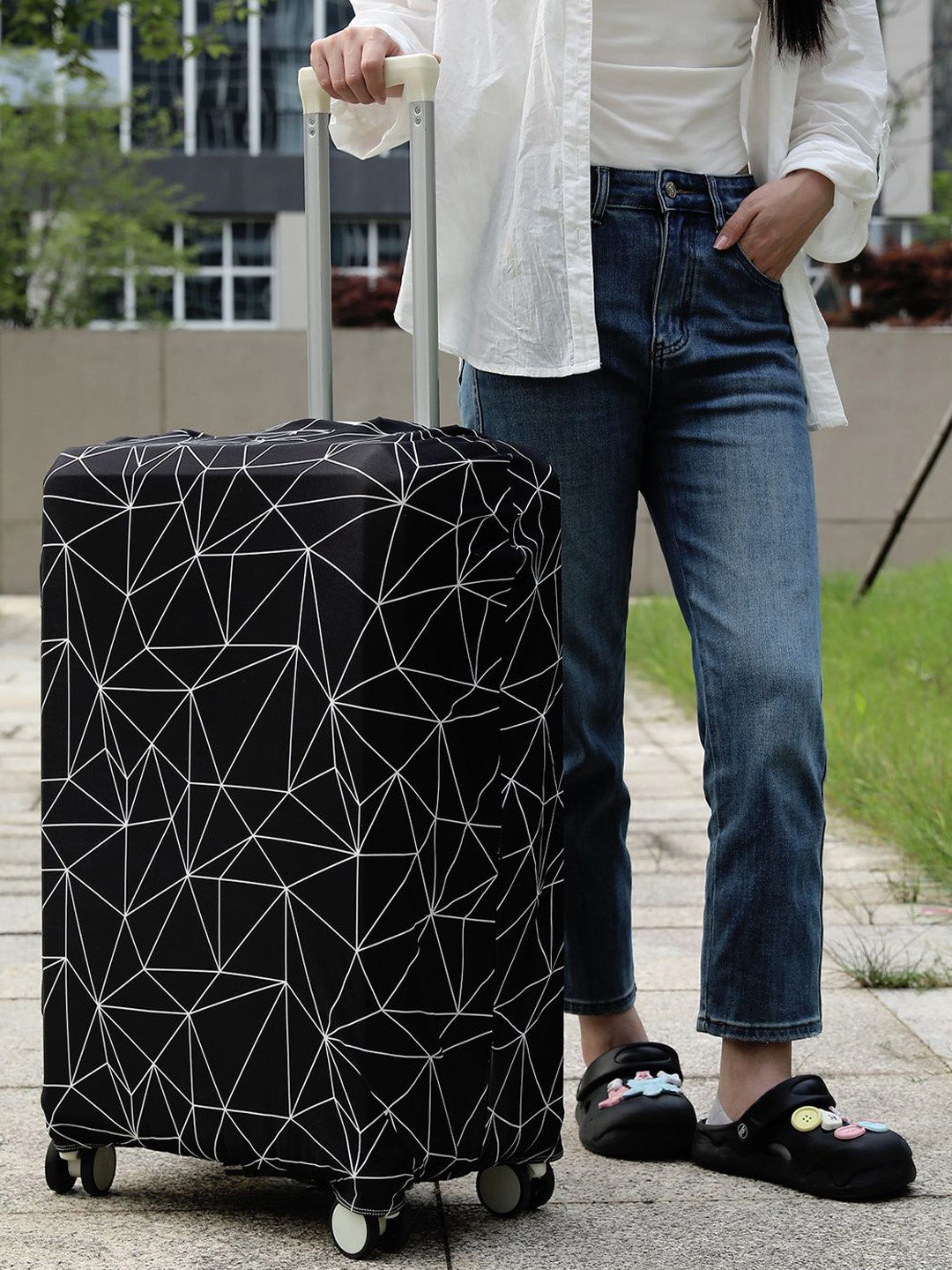 

HOKIPO Other Prints Scratch Resistant Bag Cover Travel Accessory, Black