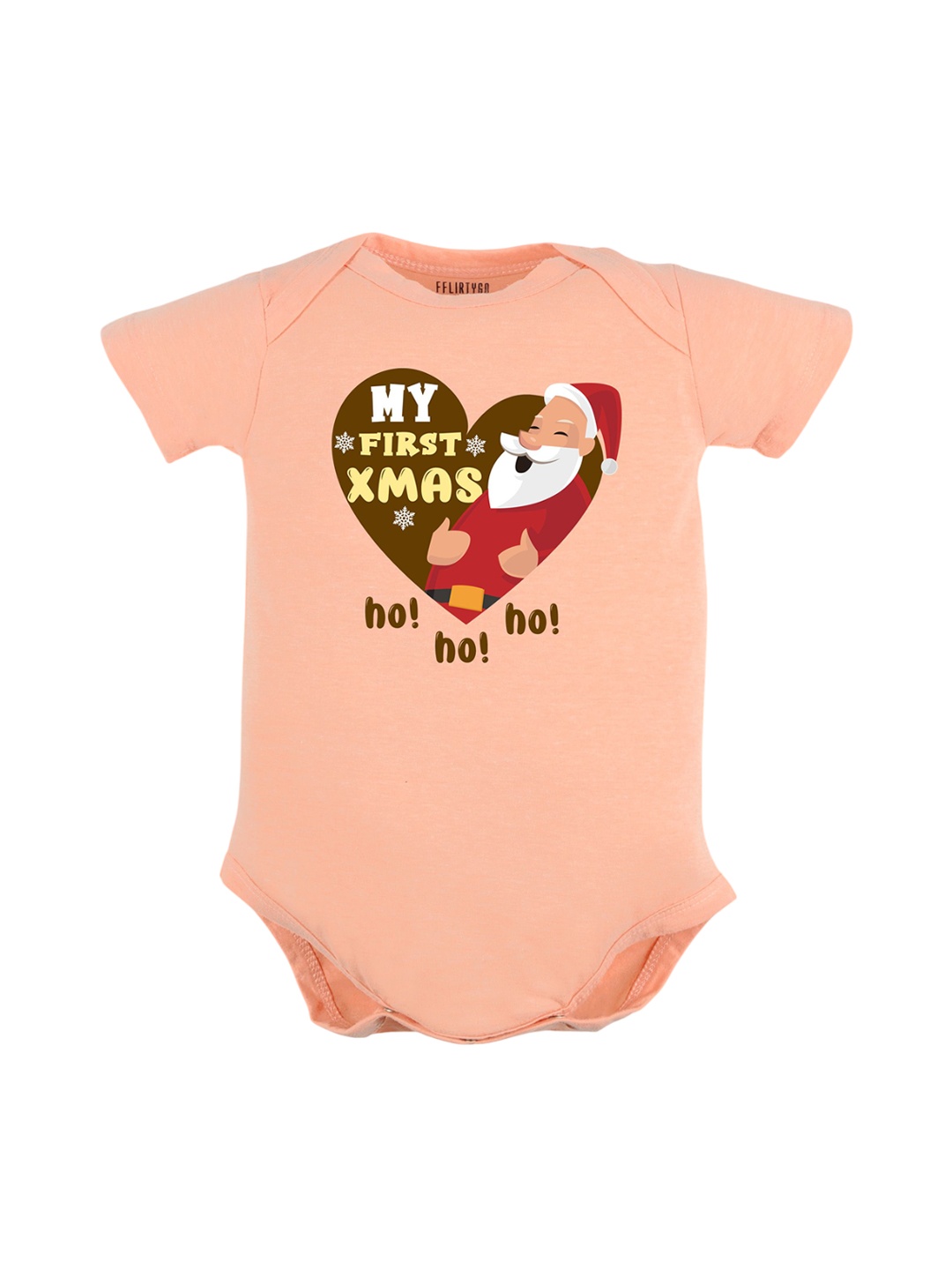 

FFLIRTYGO Infants Printed Pure Cotton Bodysuit, Peach