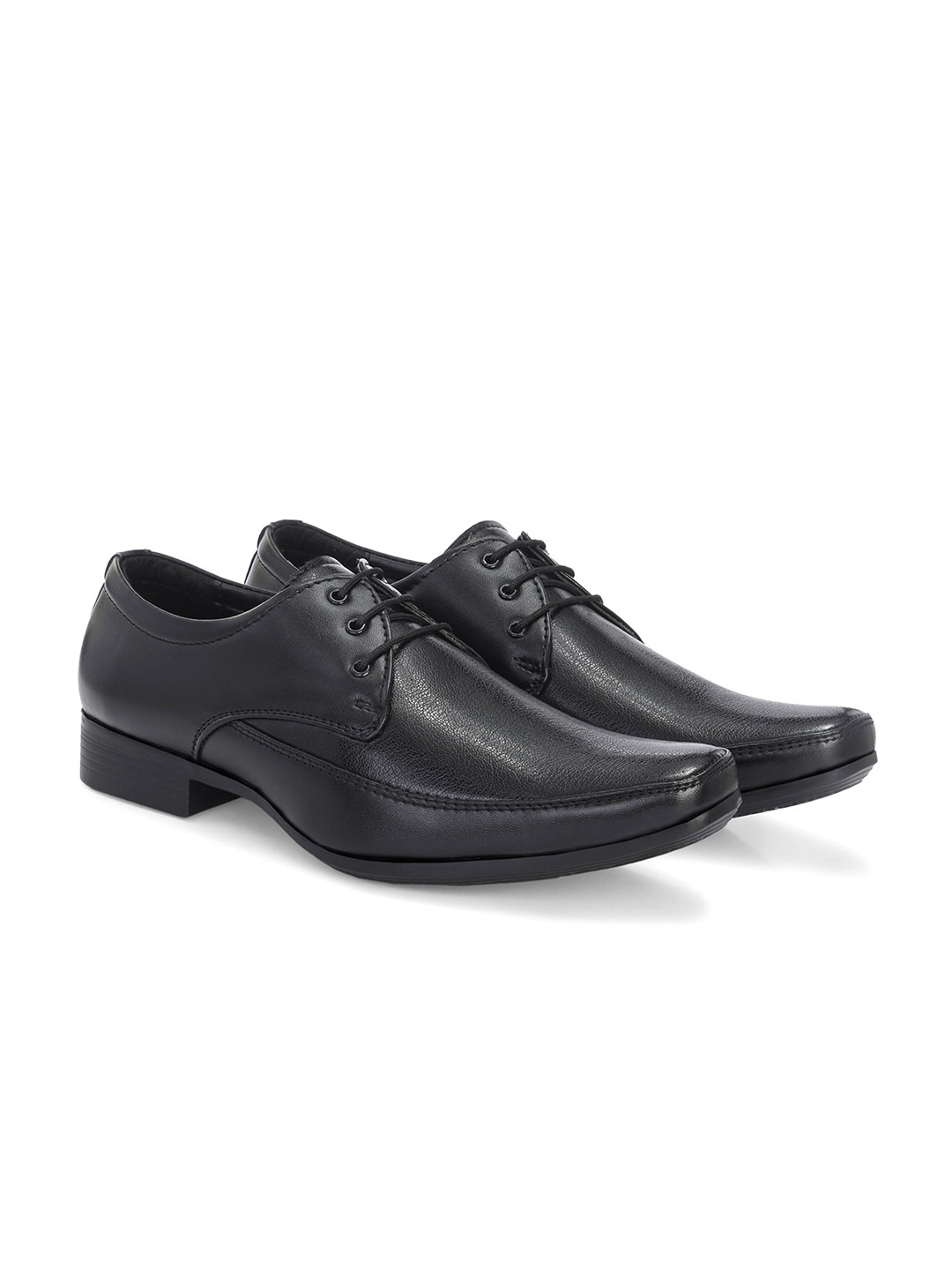

Azzaro Black Men Leather Formal Derbys