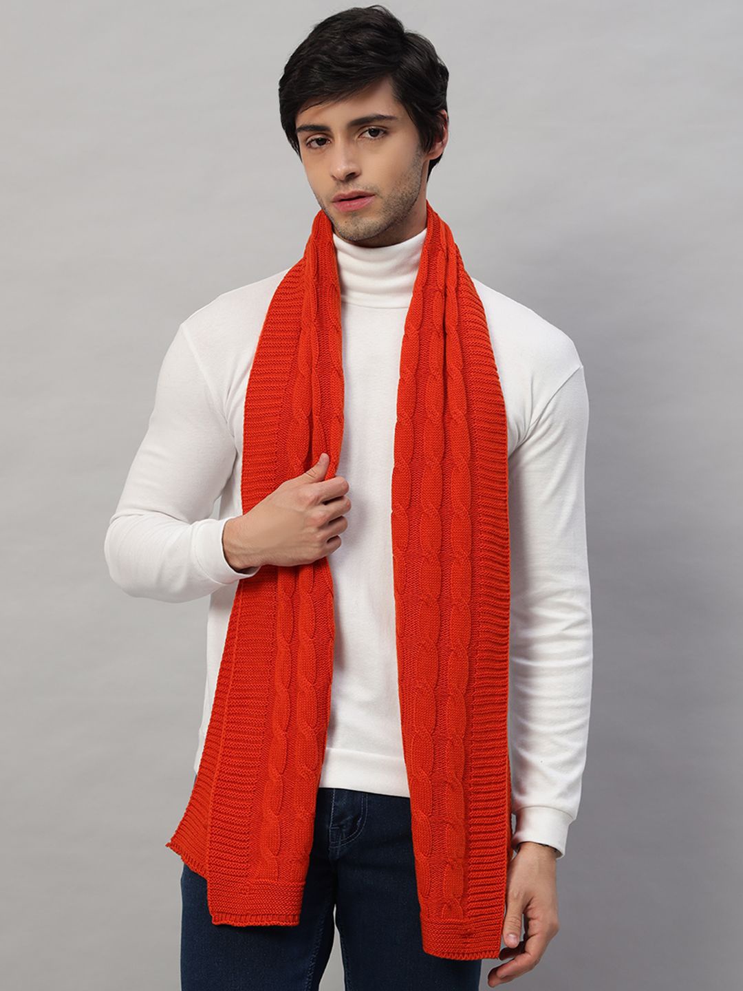 

HANDICRAFT PALACE Men Reversible Mufflers, Orange