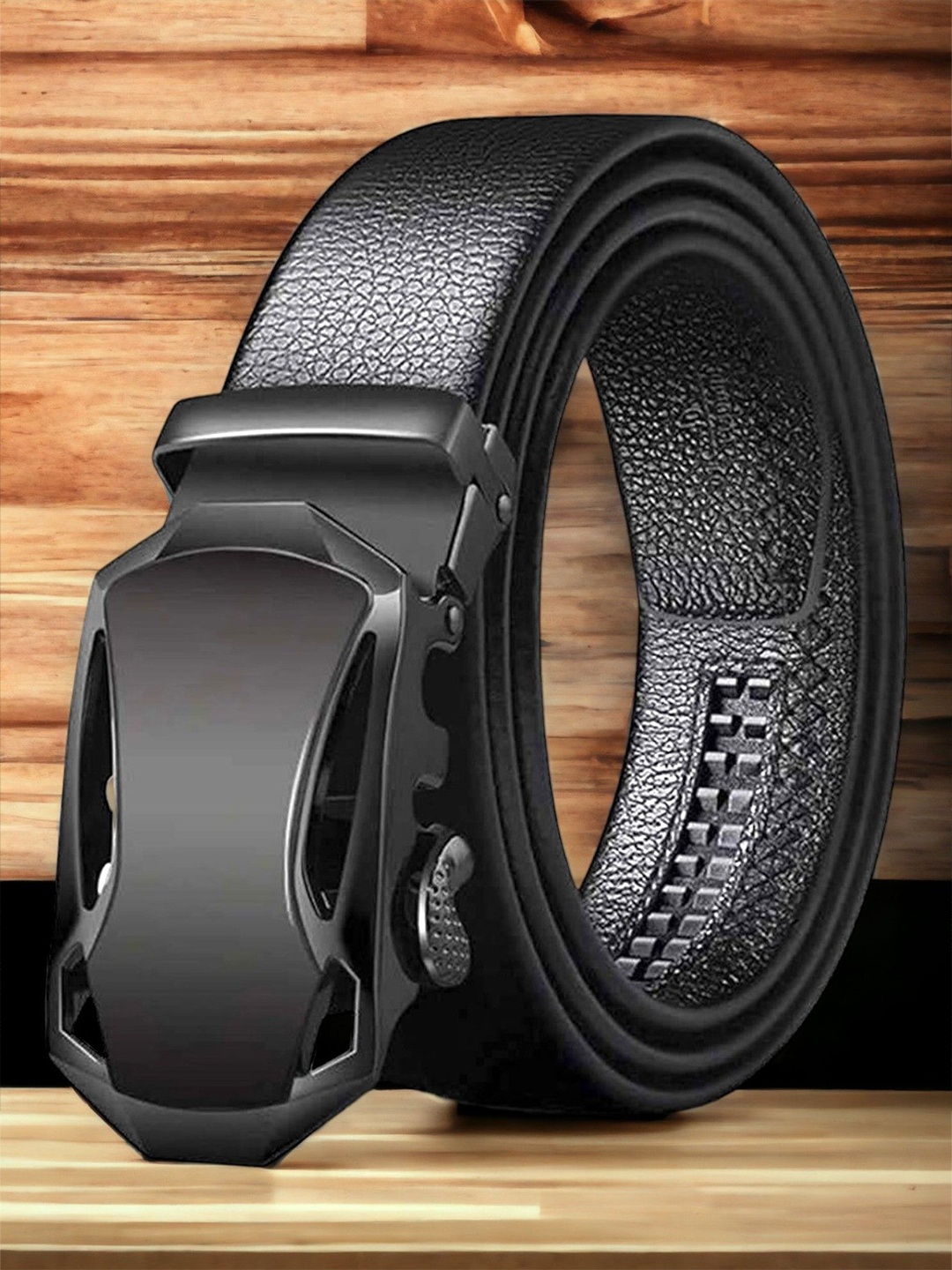 

Metronaut Men Slider Buckle Belt, Black