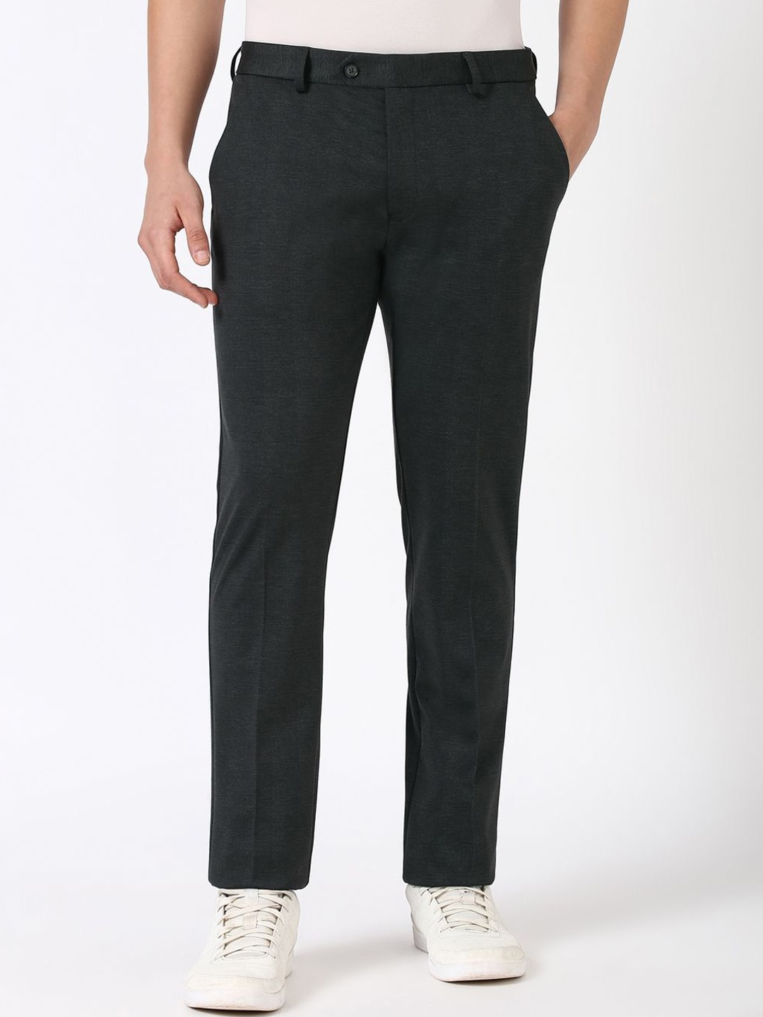 

Peter England Men Chinos Casual Trousers, Charcoal