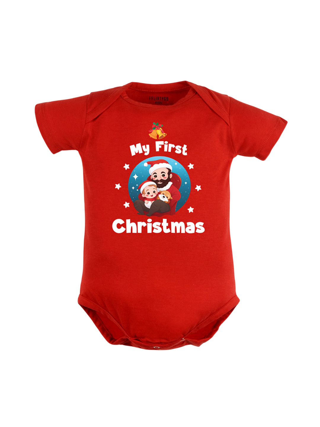 

FFLIRTYGO Infants Printed Pure Cotton Bodysuit, Red