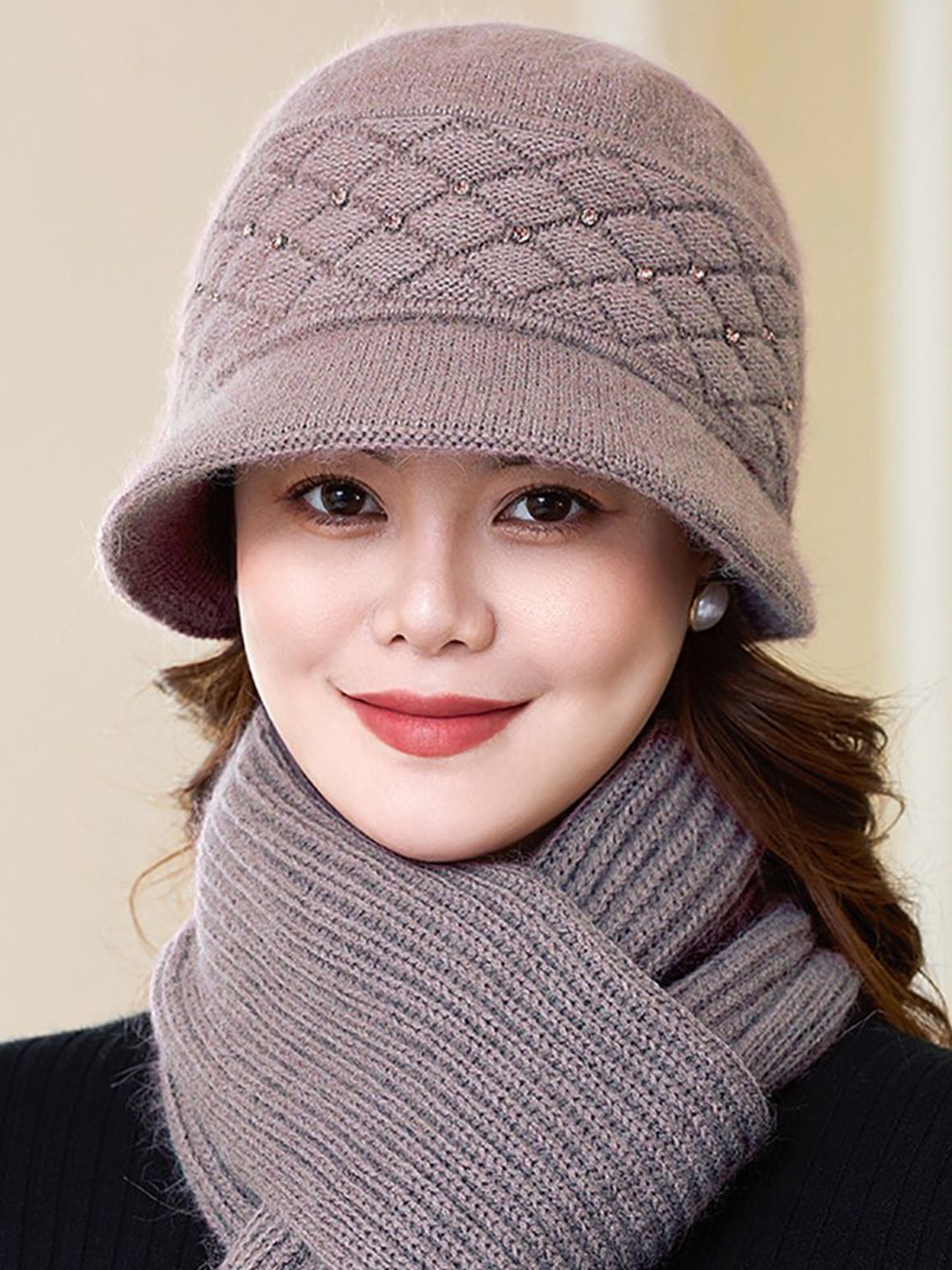 

StyleCast x Revolte Women Self Design Beanie, Khaki