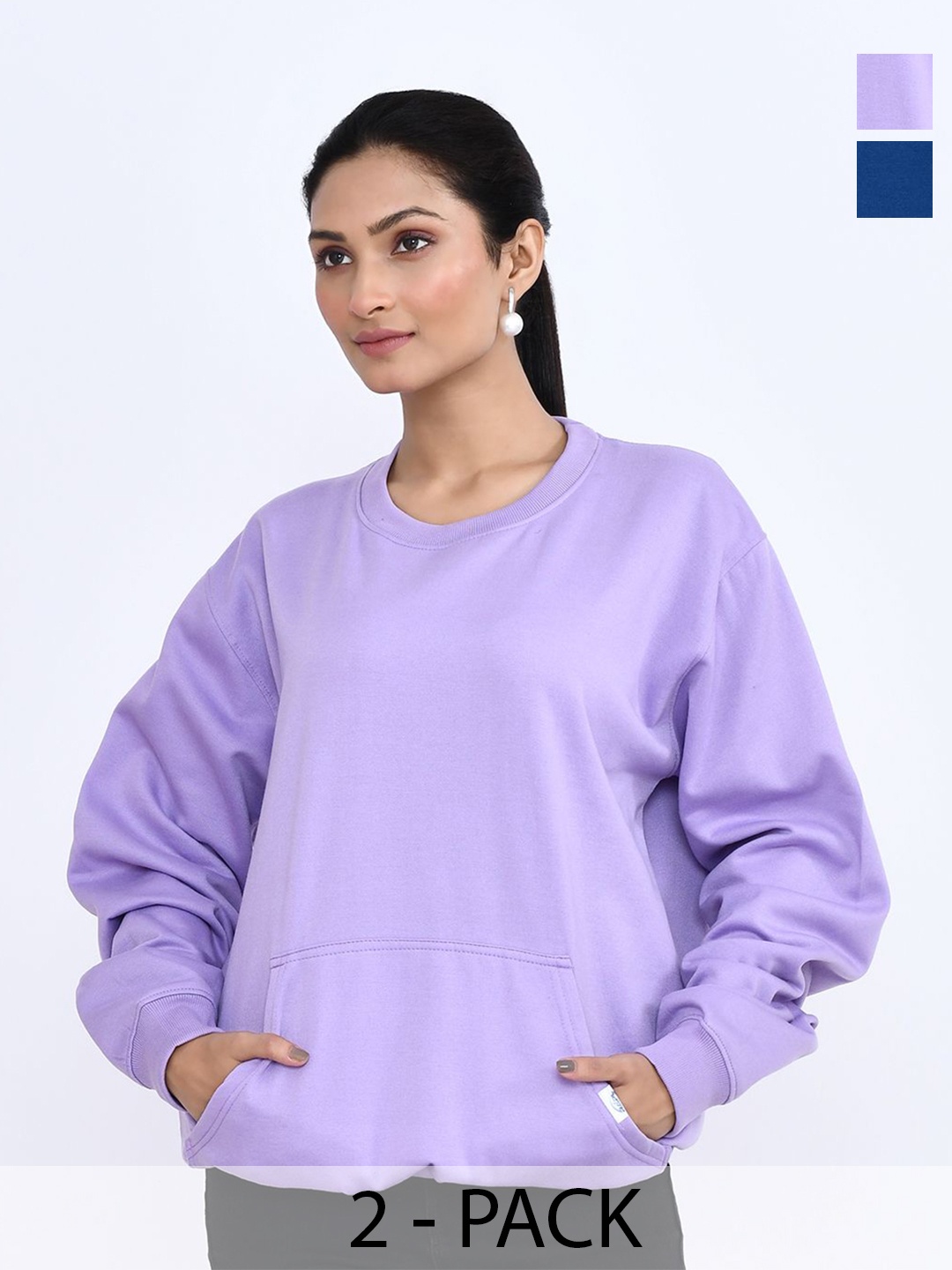 

RAPL Women Pack Of 2 Round Neck Sweatshirt, Multi
