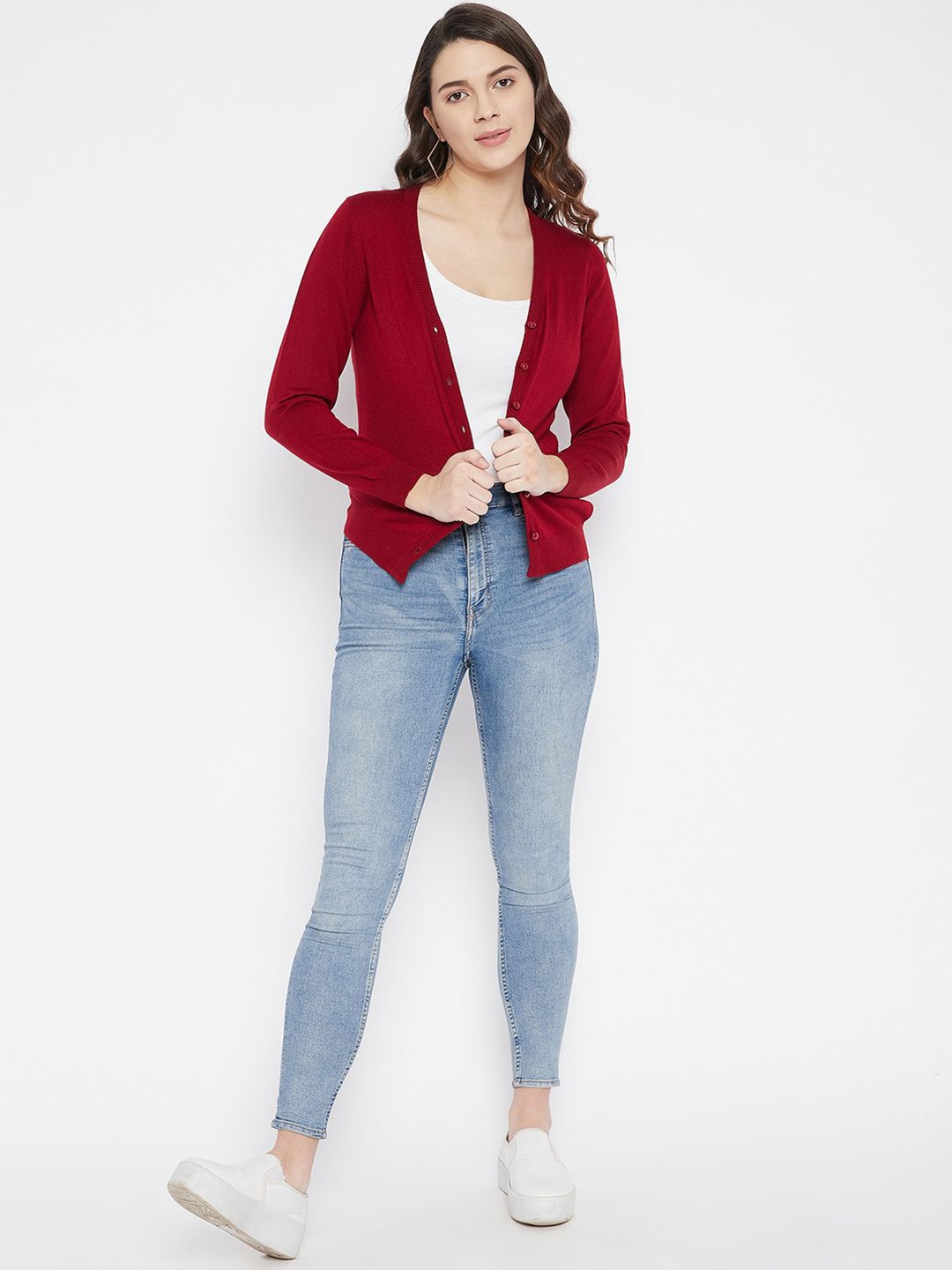 

Zigo Women Woollen Cardigan, Red