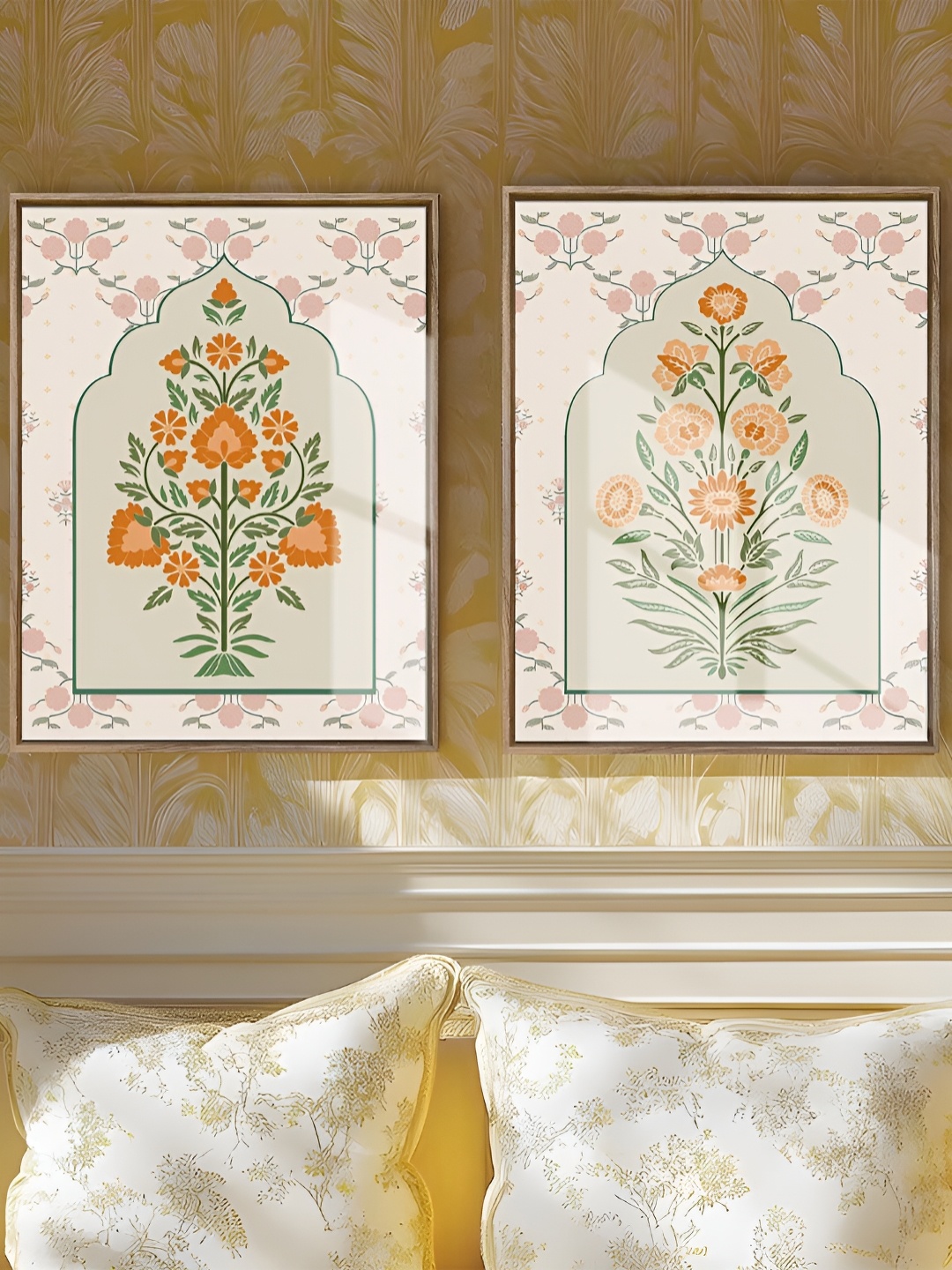 

Art Street Orange & Green 2 Piece Canvas Floral and Botanical Wall Paintings