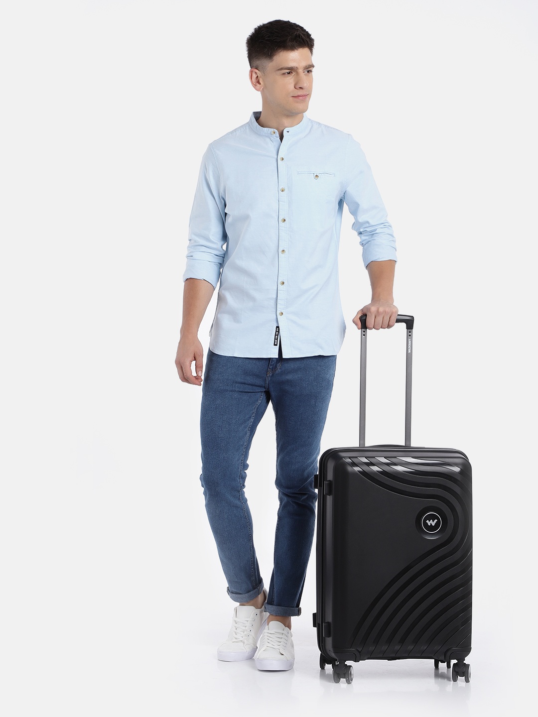 

Wildcraft Textured Onyx Medium Trolley Suitcase, Black
