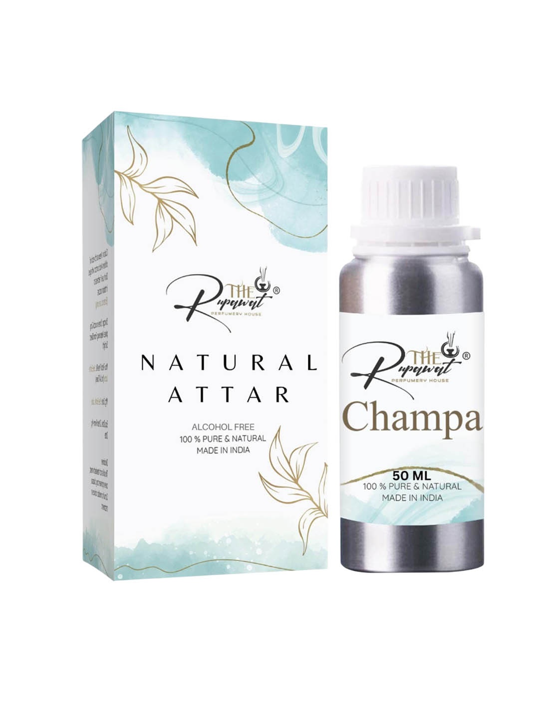 

THE RUPAWAT Perfumery House Champa Pure & Natural Alcohol-Free Attar 50 ml, Transparent