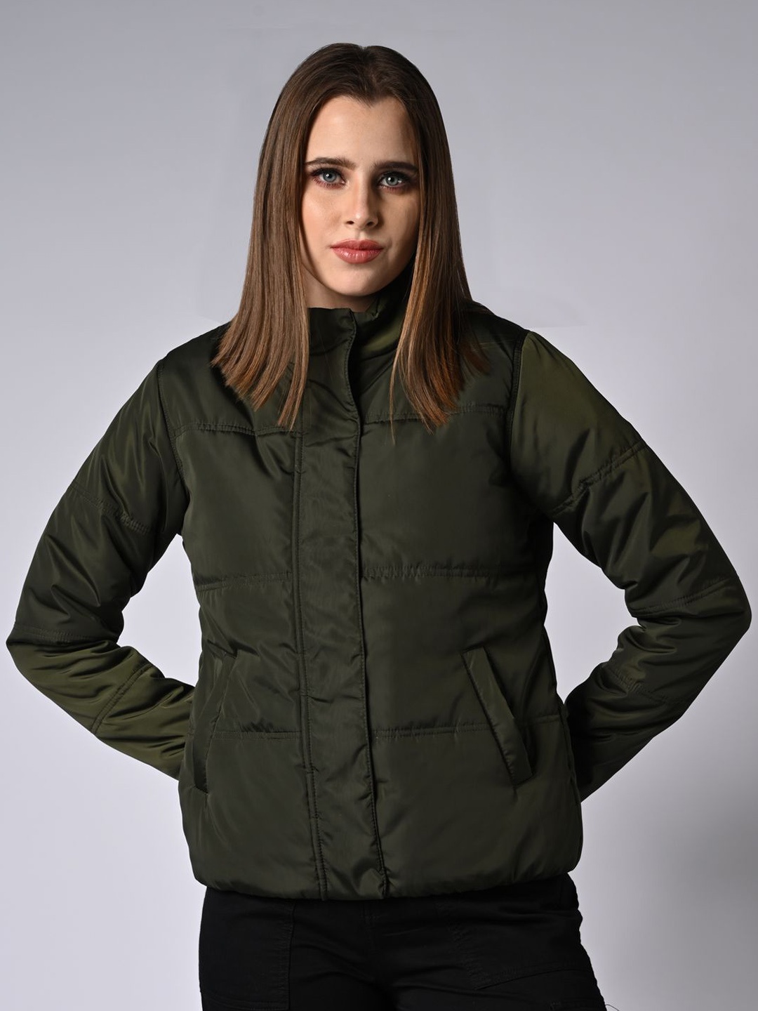 

Kraus Jeans Women Camouflage Polyester Puffer Jacket, Green