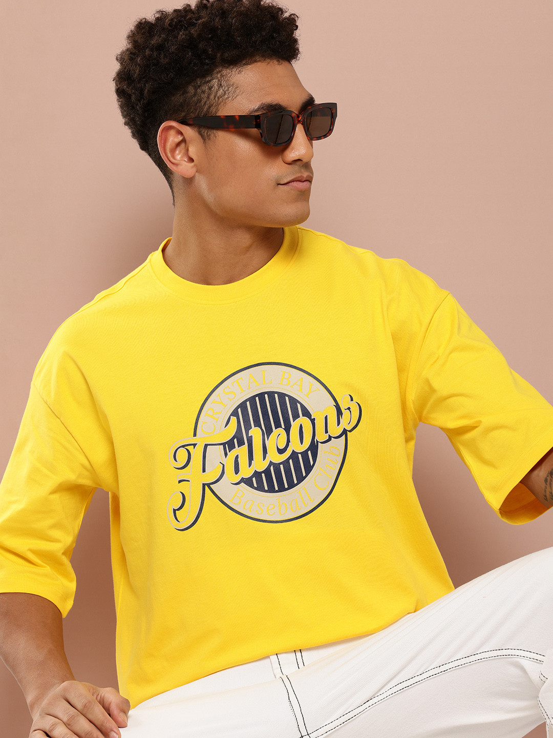 

Harvard Printed Pure Cotton T-shirt, Yellow