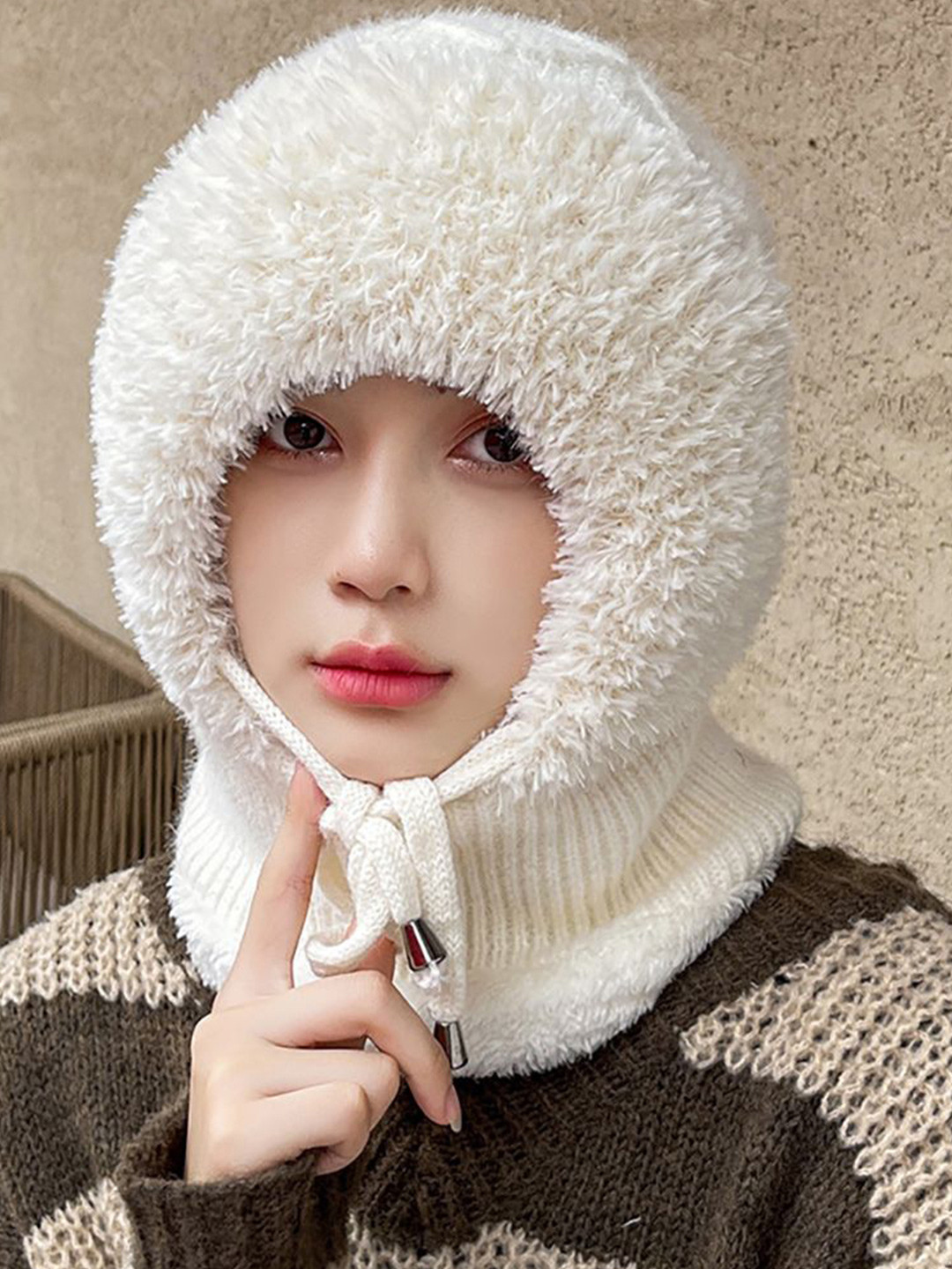 

StyleCast x Revolte Women Self Design Beanie, White