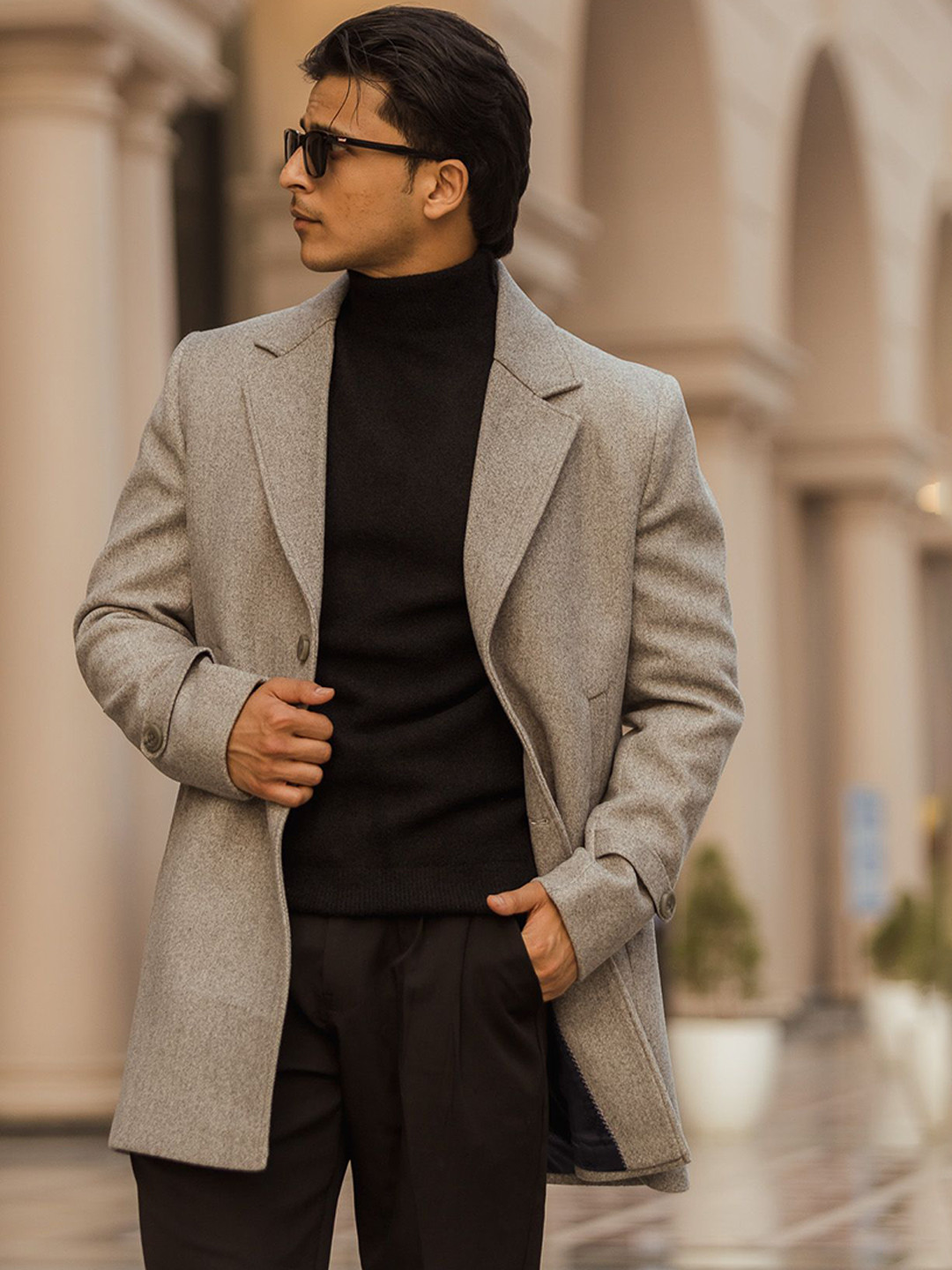 

JAVINISHKA Single-Breasted Overcoat, Grey